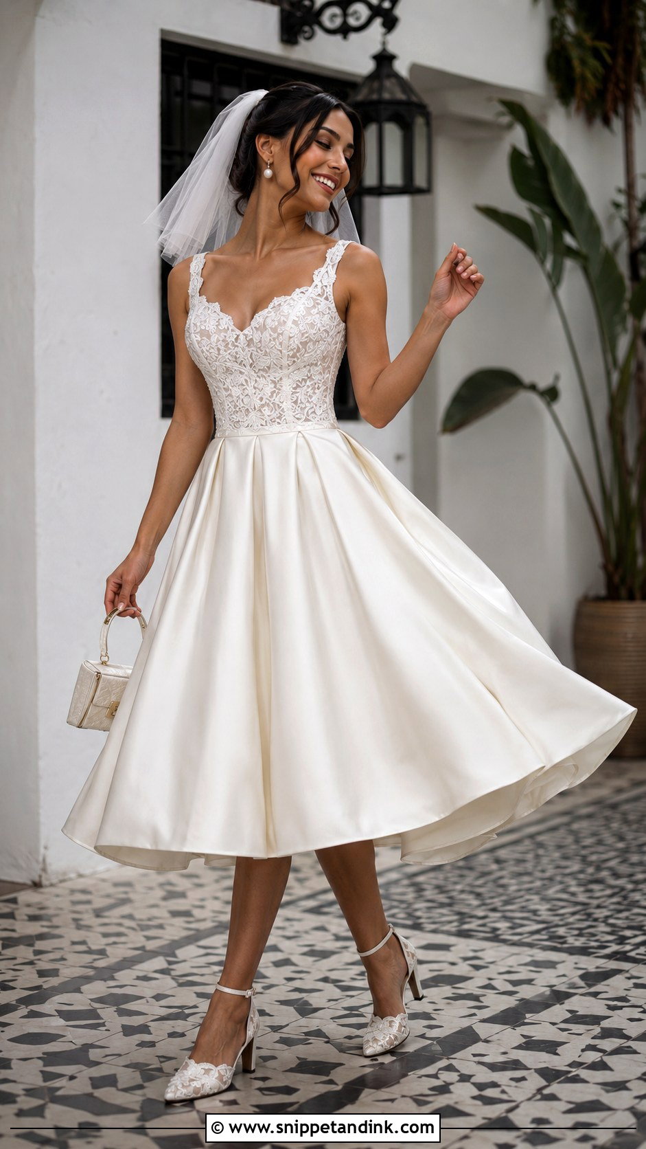 Tea Length Hacienda Wedding Dress - Snippet and Ink - 20 Hacienda Wedding Dress Ideas