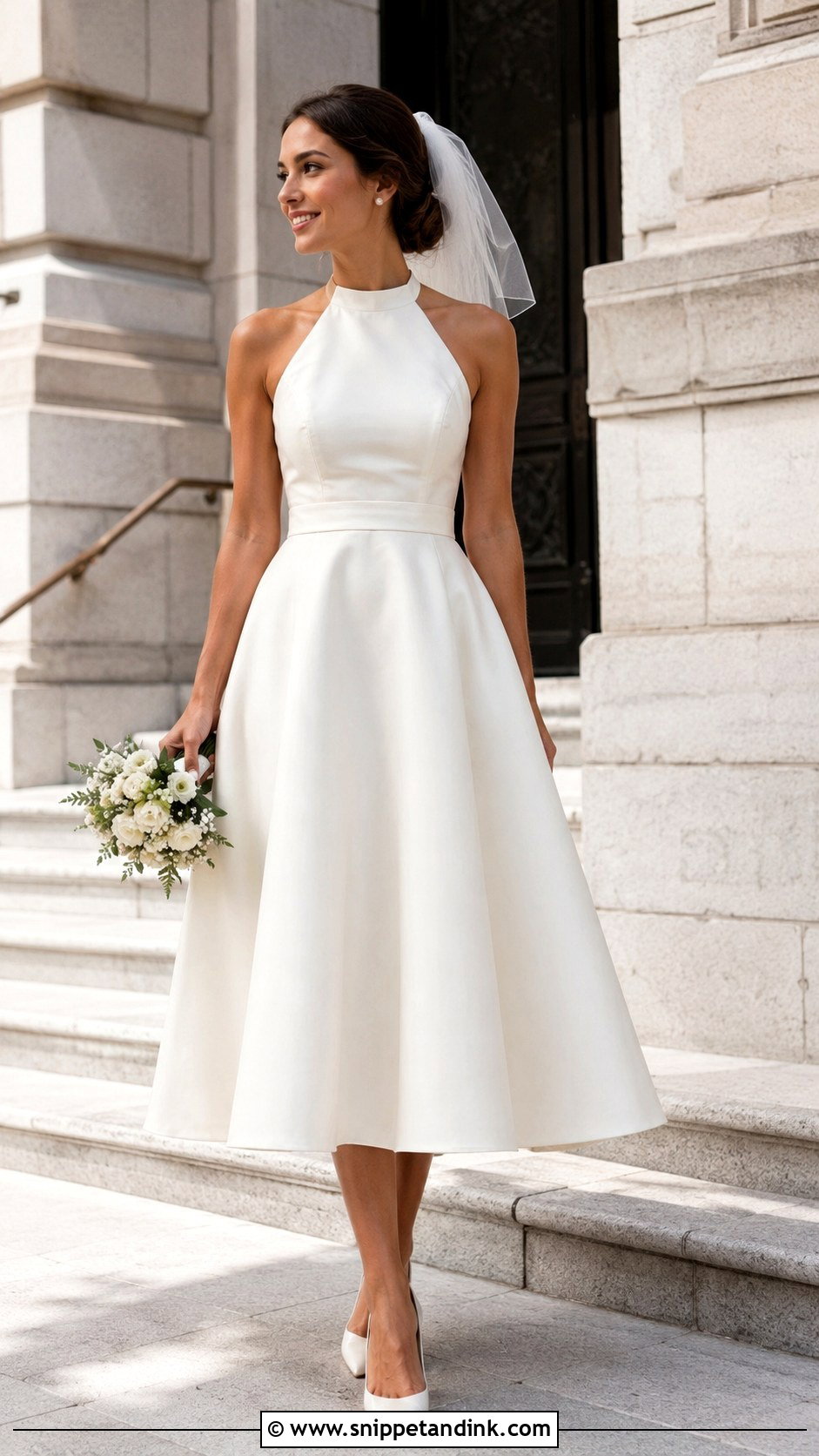 Tea Length Halter Wedding Dress - Snippet and Ink - 20 Wedding Dresses Halter Top