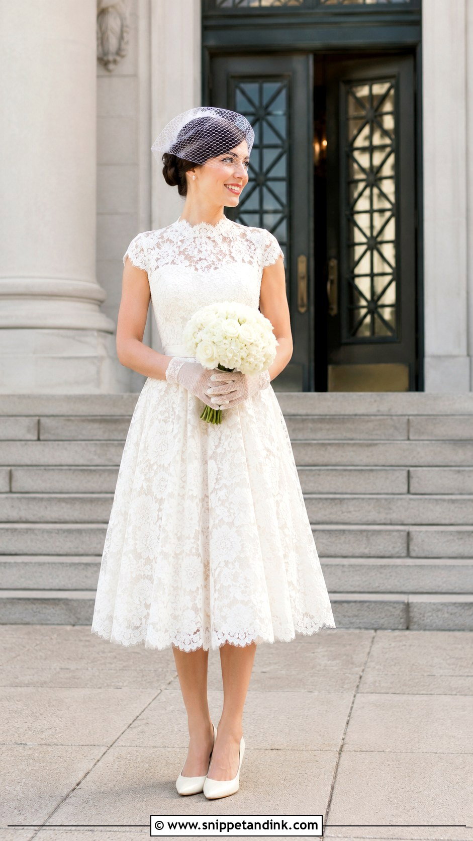Tea Length Irish Lace Wedding Dress - Snippet and Ink - 20 Irish Lace Wedding Dress Ideas