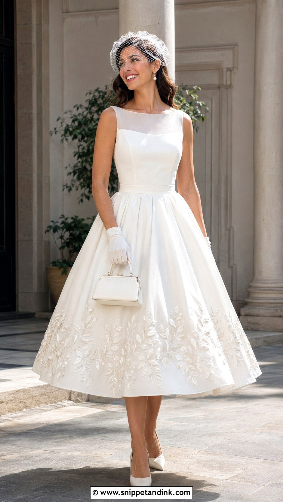Tea Length Ivy Wedding Dress - Snippet and Ink - 20 Ivy Wedding Dress Ideas