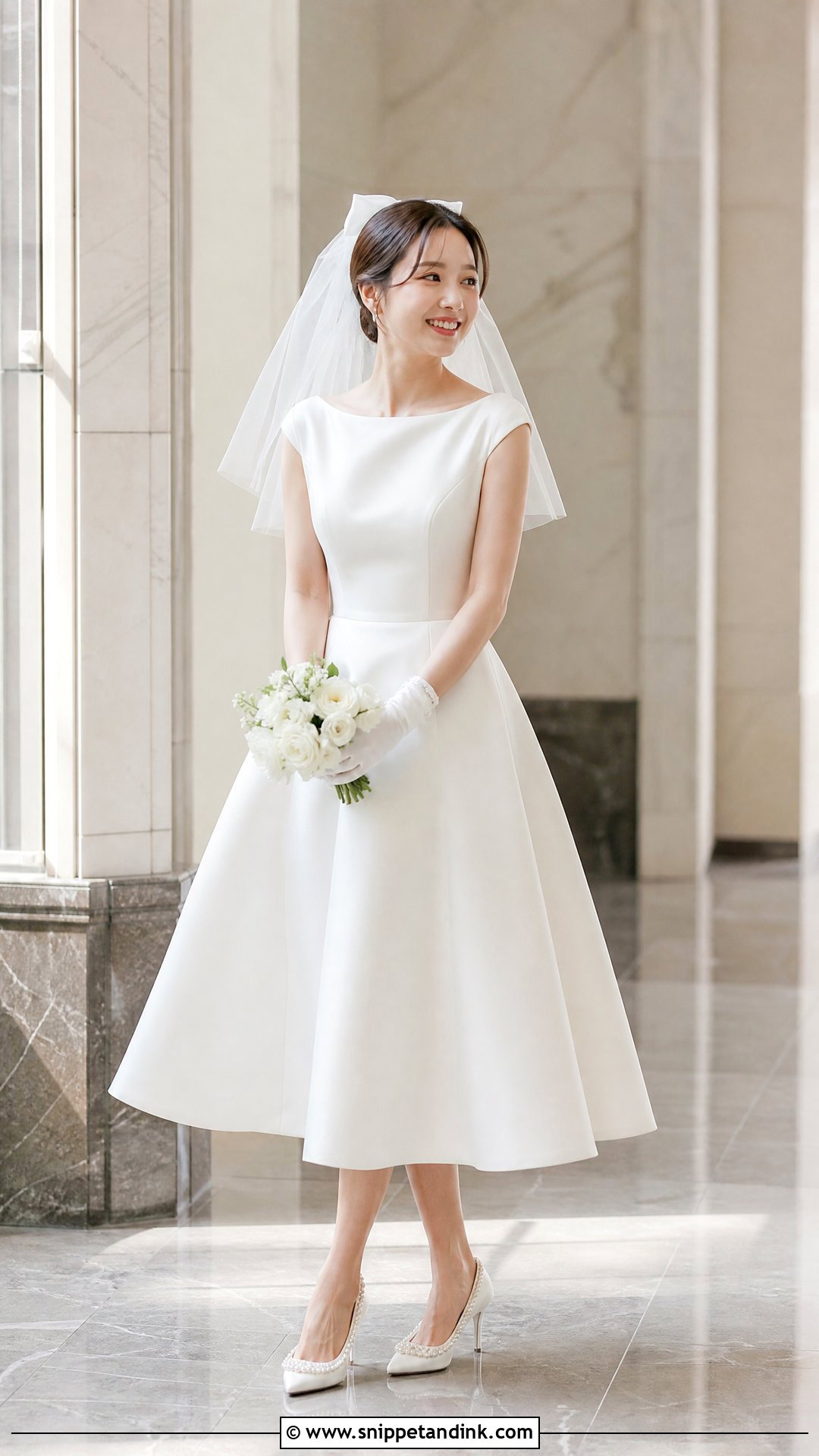 Tea Length Kdrama Wedding Dress - Snippet and Ink - 20 Kdrama Wedding Dress Ideas