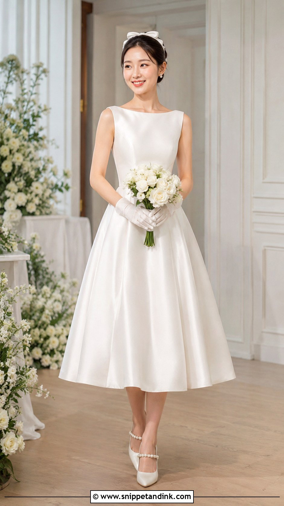 Tea Length Korean Bridal Dress - Snippet and Ink - 20 Korean Bridal Dress Ideas