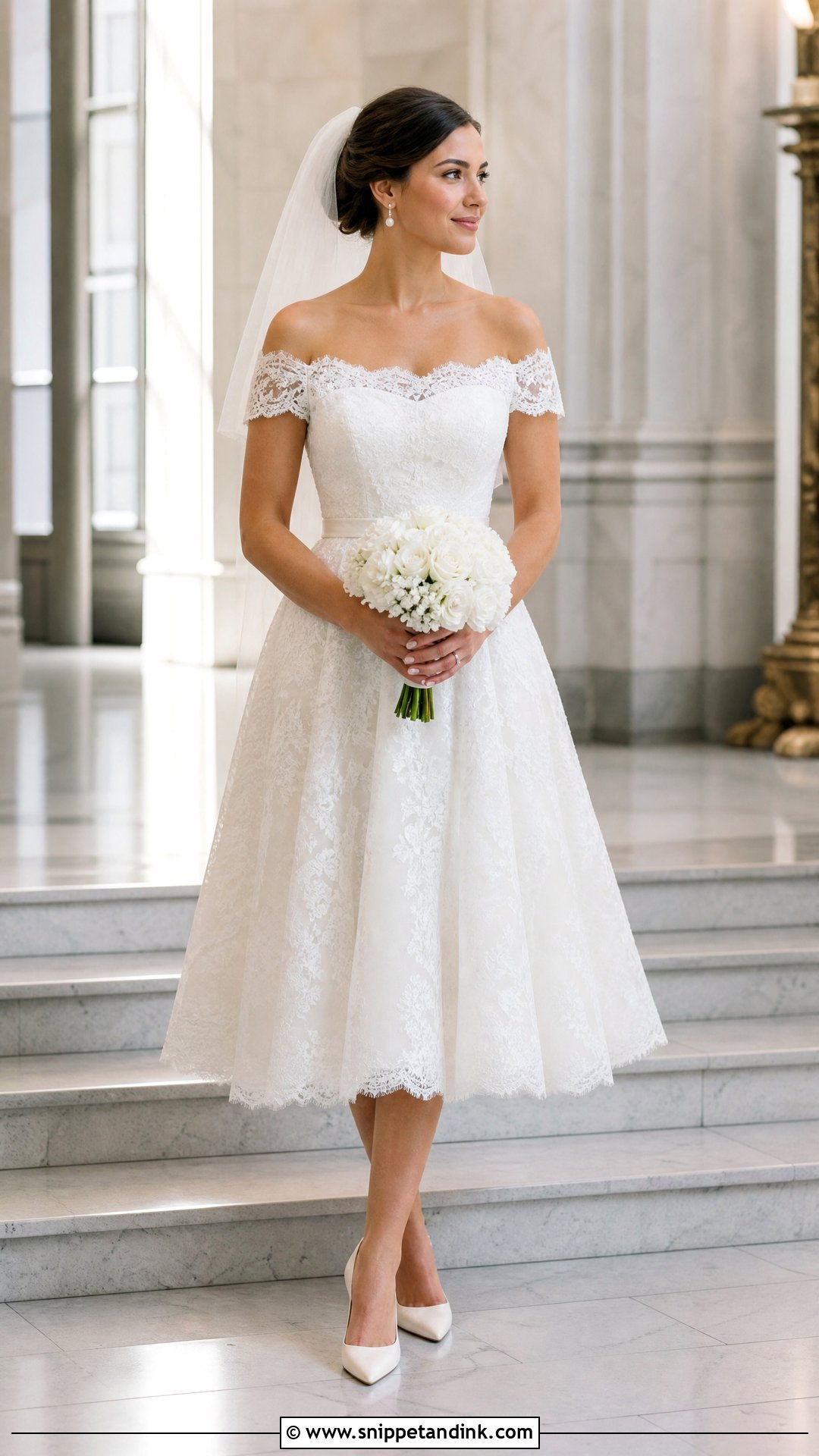Tea Length Lace Wedding Dress - Snippet and Ink - 20 Amal Clooney Wedding Dress Ideas