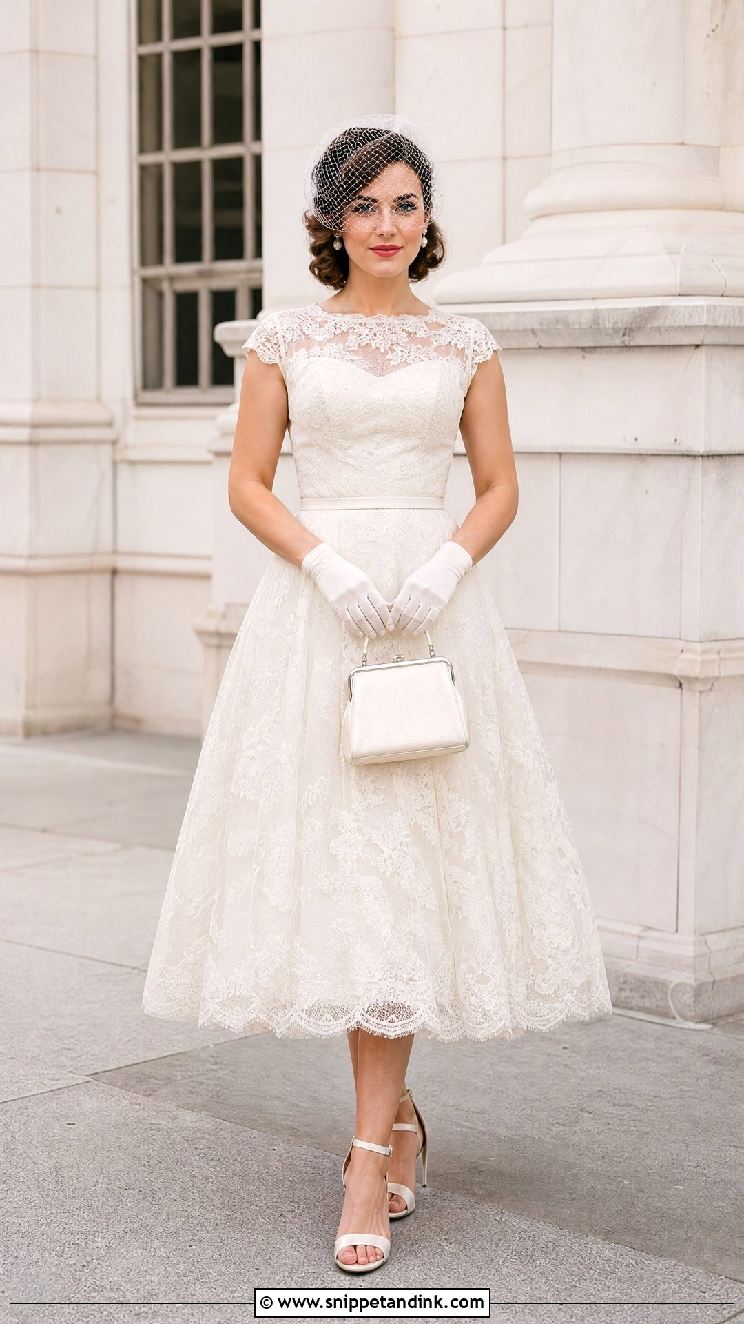 Tea Length Lace Wedding Dress - Snippet and Ink - 20 Vintage Bohemian Wedding Dresses