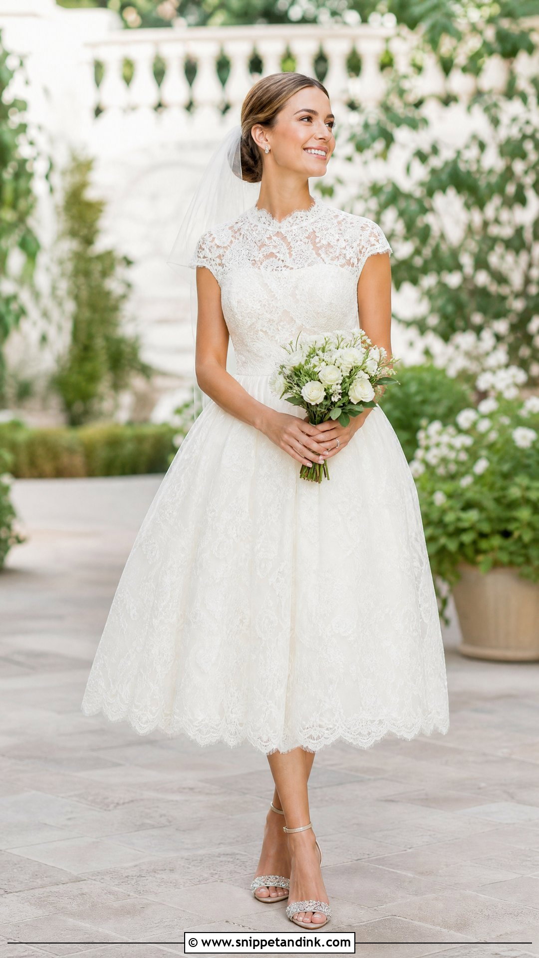 Tea Length Lace Wedding Dress - Snippet and Ink - 20 Wedding Dress Without Train Ideas