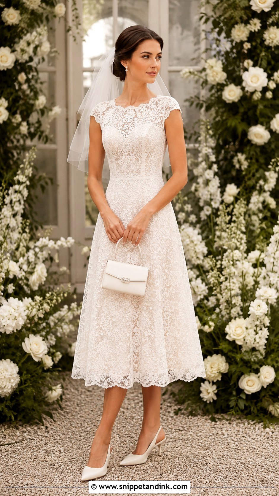 Tea Length Lace Wedding Dress - Snippet and Ink - 20 Lightweight Wedding Dress Ideas
