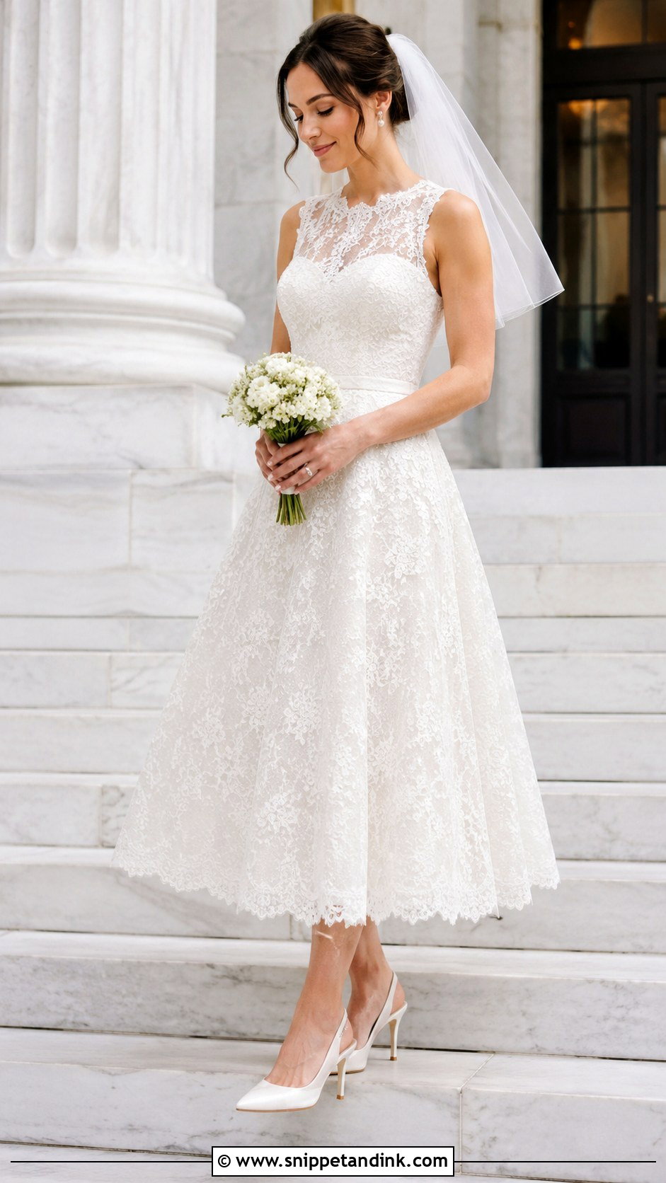 Tea Length Lace Wedding Dress - Snippet and Ink - 25 Elegant Lace Wedding Dress Ideas