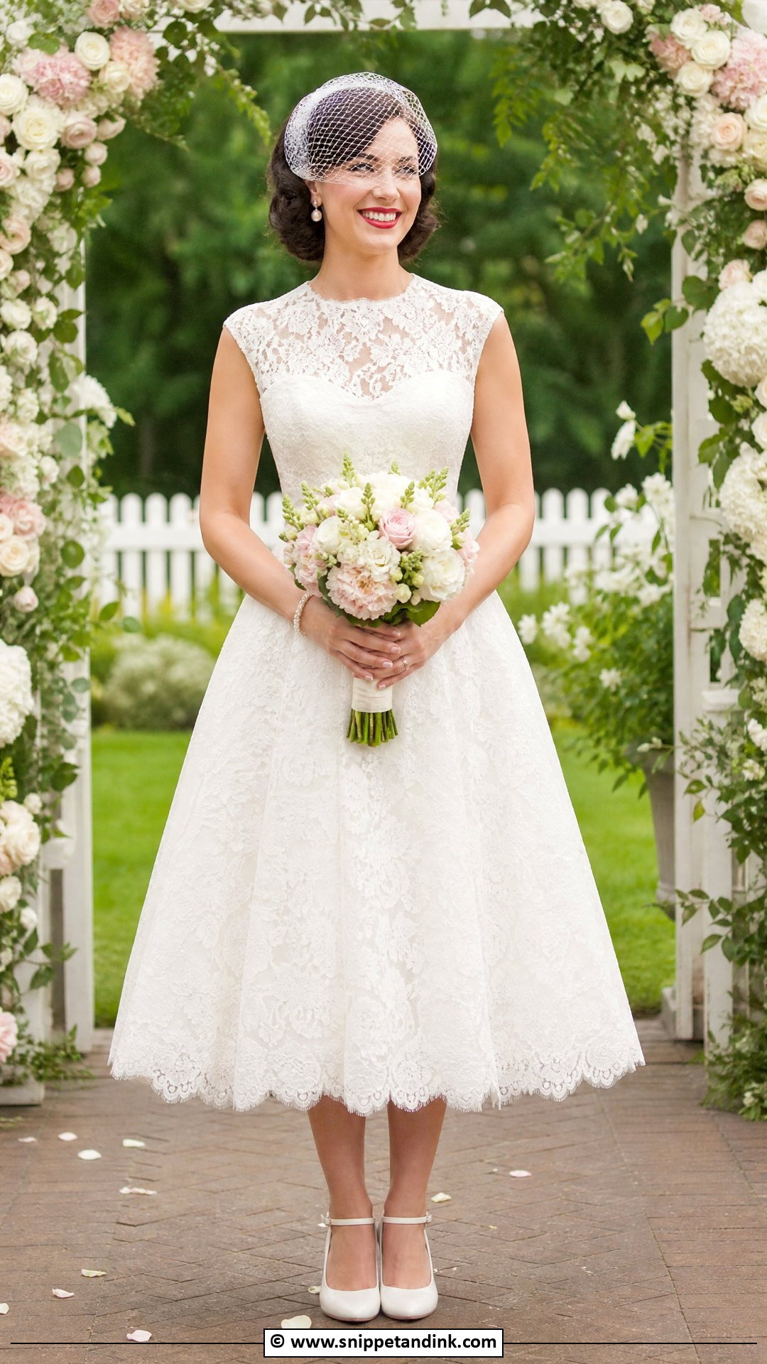 Tea Length Lace Wedding Dress - Snippet and Ink - 35 Lace Wedding Dress Ideas