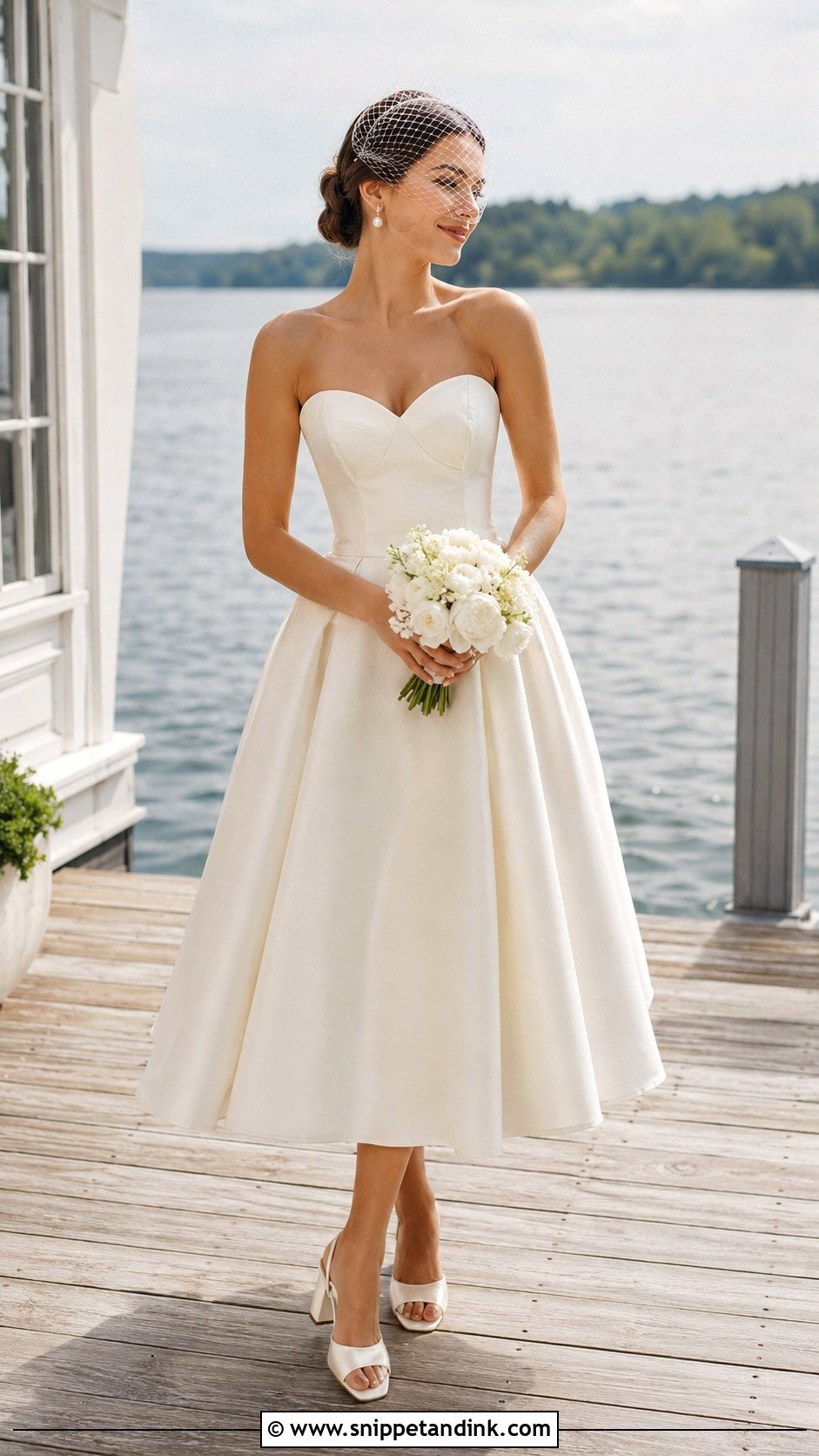Tea Length Lake Wedding Dress - Snippet and Ink - 20 Lake Wedding Dress Ideas
