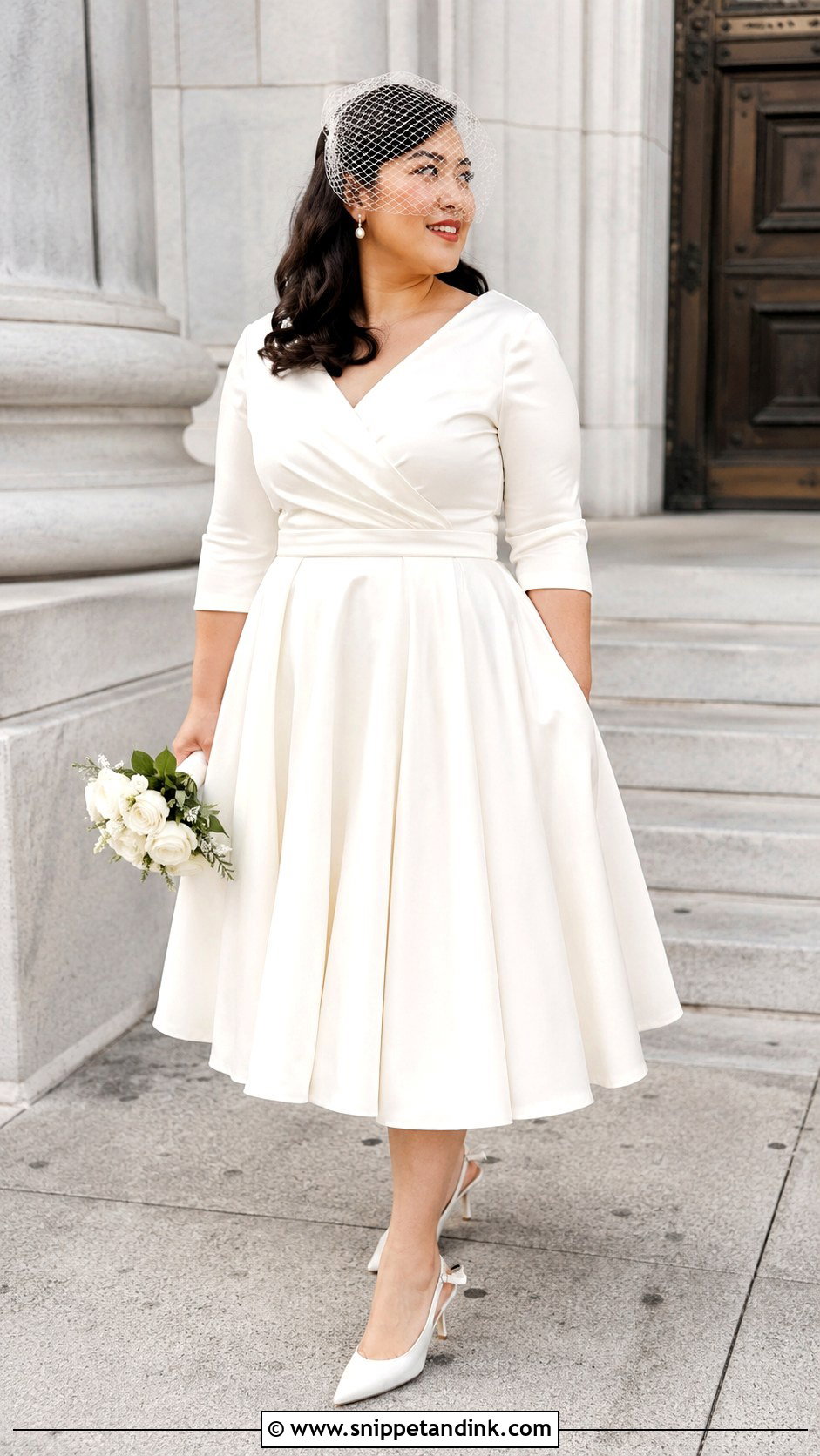 Tea Length Midsize Wedding Dress - Snippet and Ink - 20 Midsize Wedding Dresses