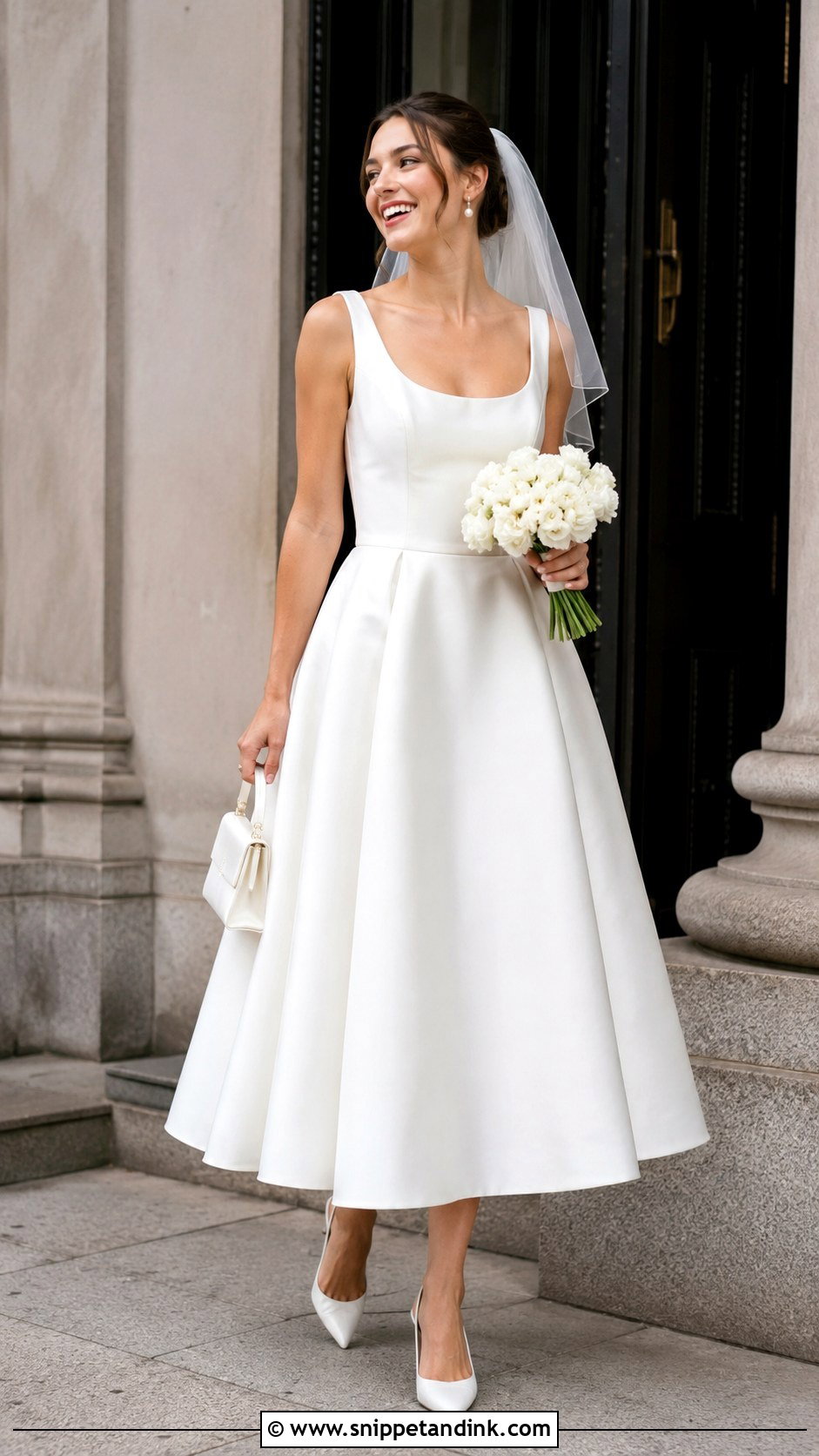 Tea Length Mikado Wedding Dress - Snippet and Ink - 20 Classy Modern Simple Wedding Dress Ideas