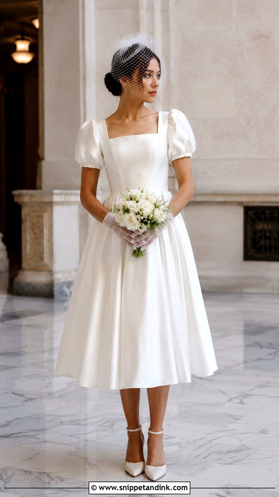 Tea Length Milkmaid Wedding Dress - Snippet and Ink - 20 Milkmaid Wedding Dress Ideas