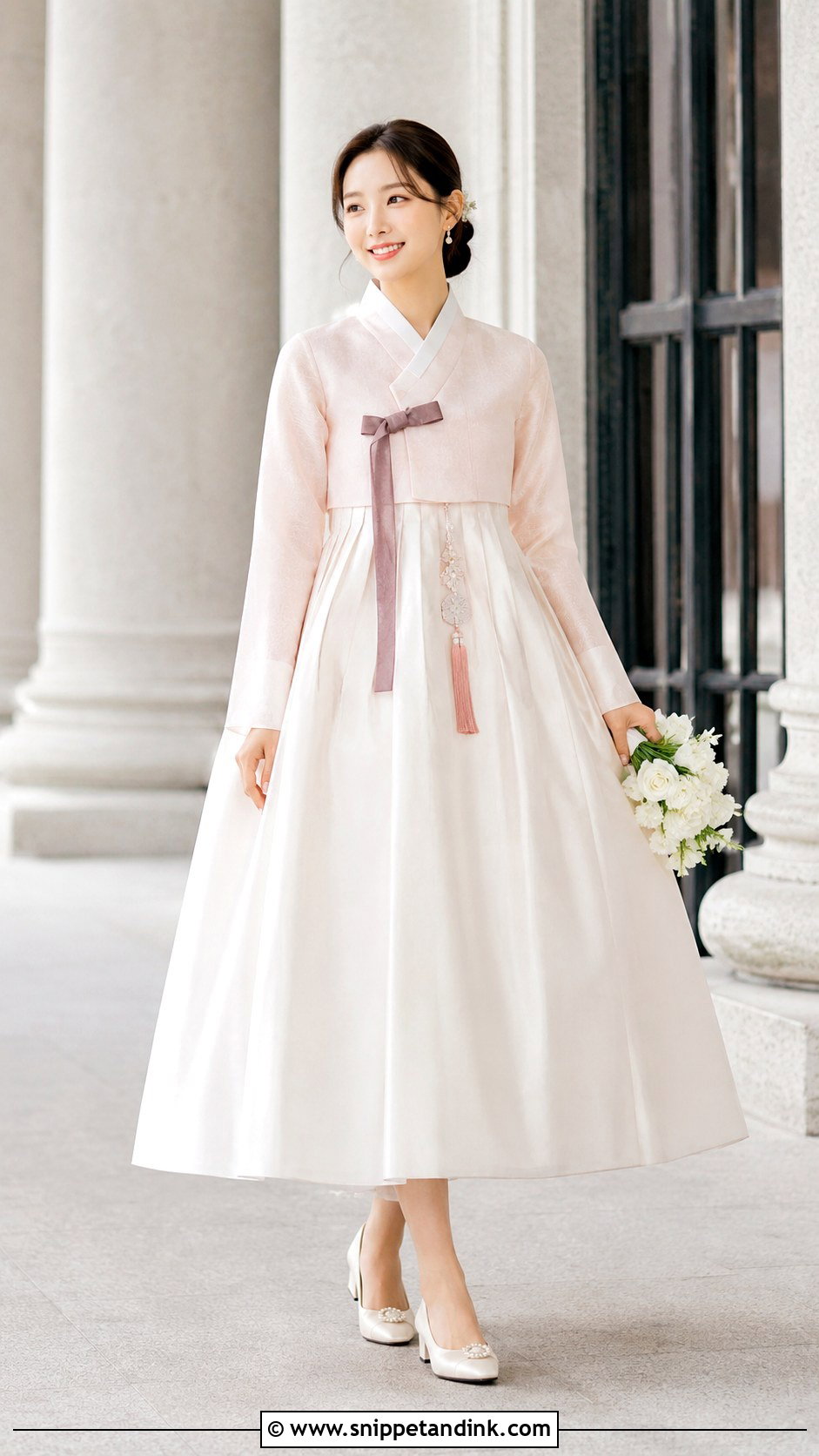 Tea Length Modern Hanbok Wedding Dress - Snippet and Ink - 20 Korean Style Wedding Dresses