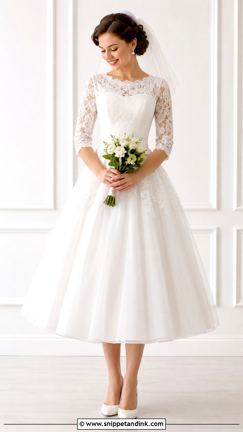 Tea Length Mormon Wedding Dress - Snippet and Ink - 25 Mormon Wedding Dresses