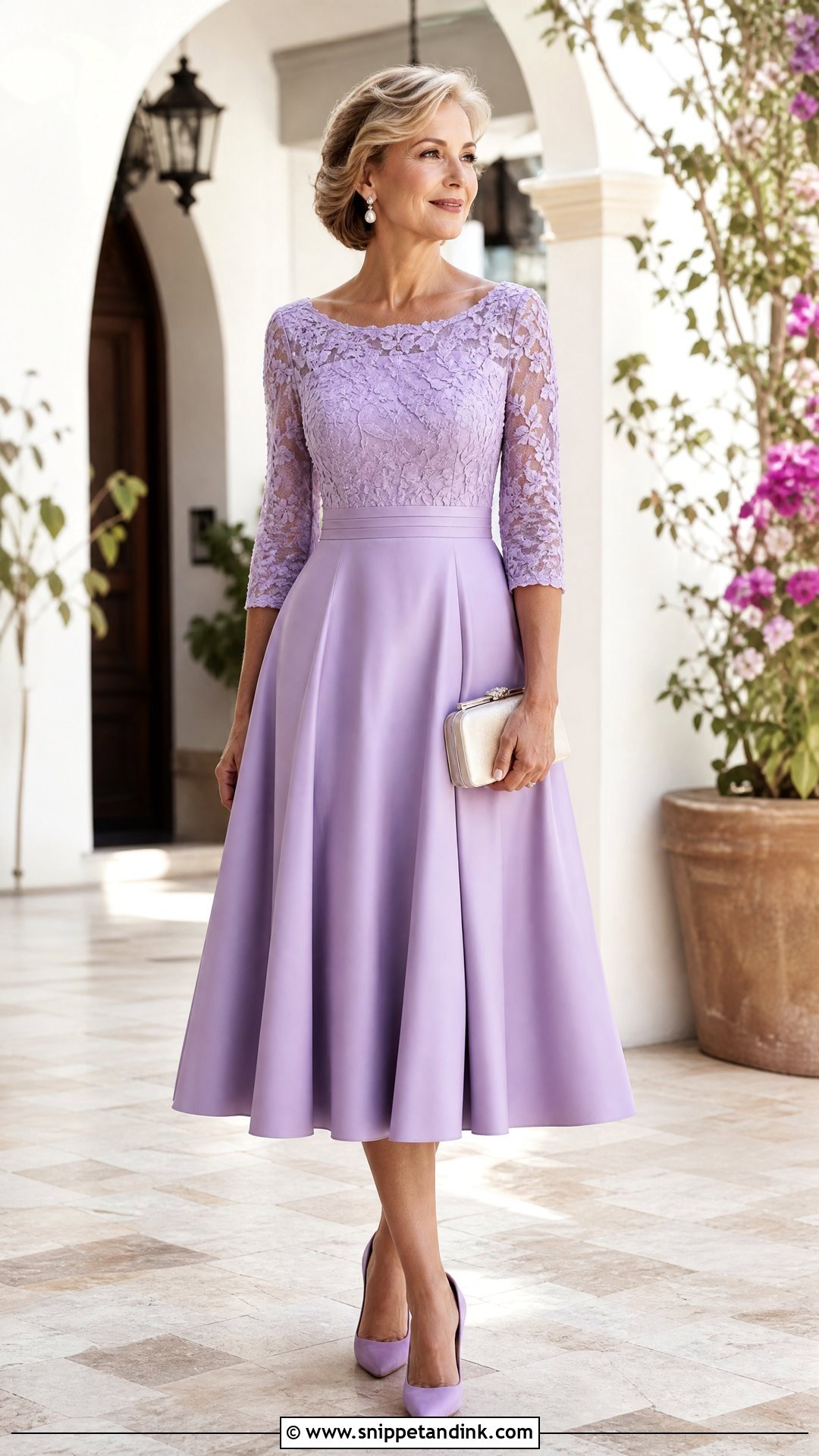 Tea Length Mother Of The Bride Dress - Snippet and Ink - 25 Mom Wedding Dress Ideas