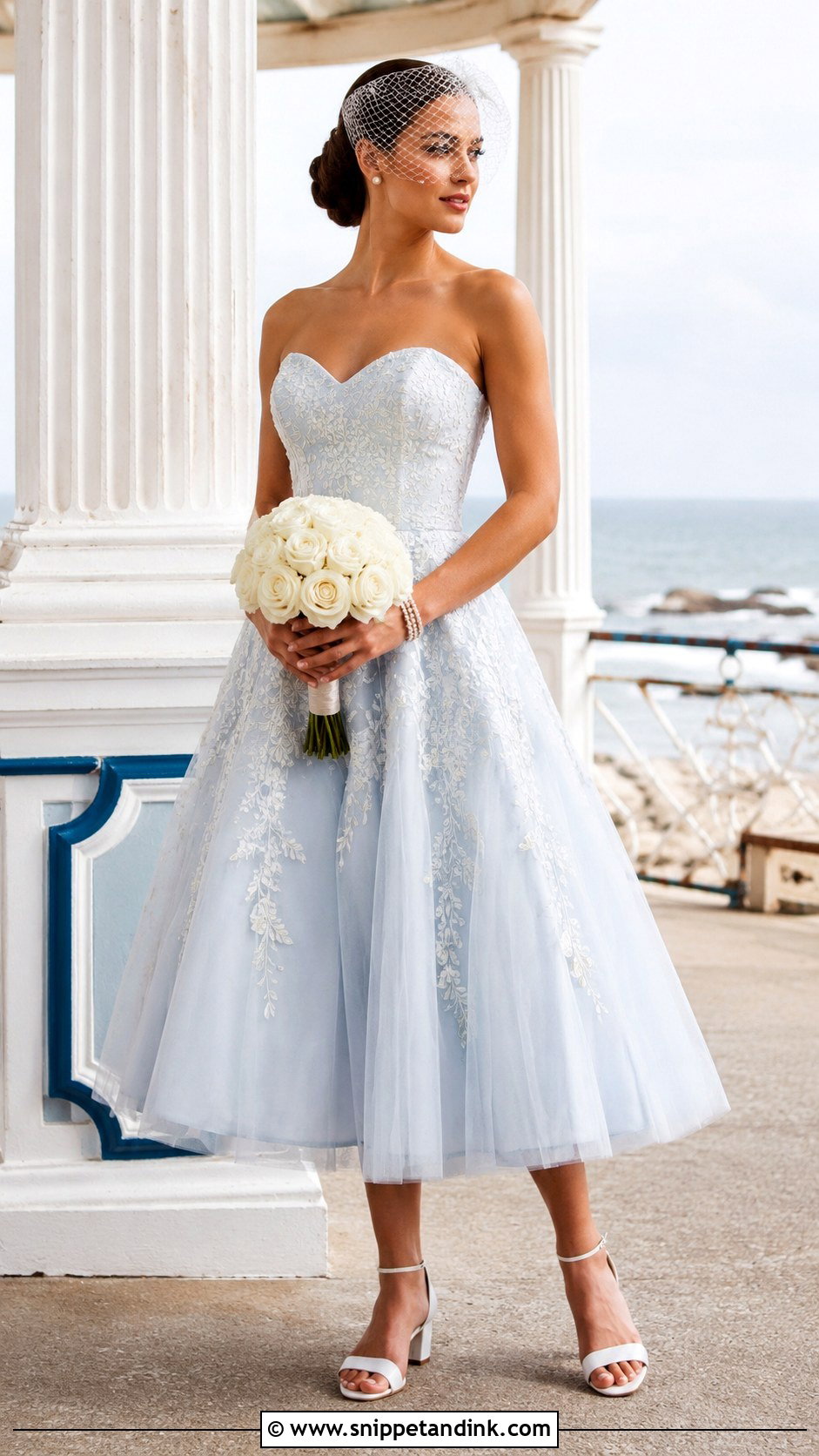 Tea Length Ocean Wedding Dress - Snippet and Ink - 20 Ocean Wedding Dress Ideas