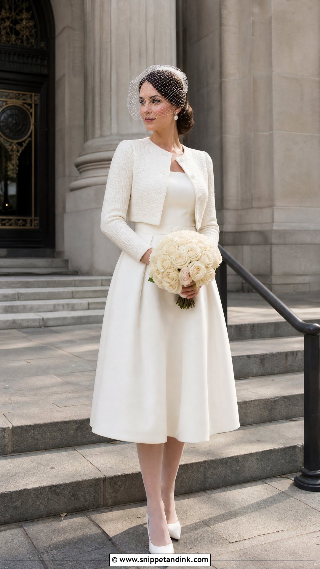 Tea Length October Wedding Dress With Pumps - Snippet and Ink - 20 October Bride Ideas
