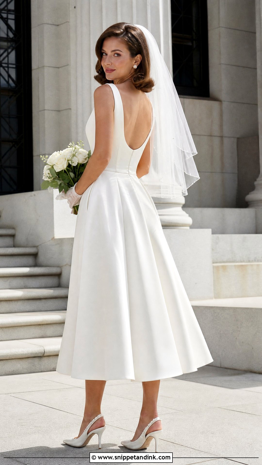 Tea Length Open Back Wedding Dress - Snippet and Ink - 20 Open Wedding Dress Ideas