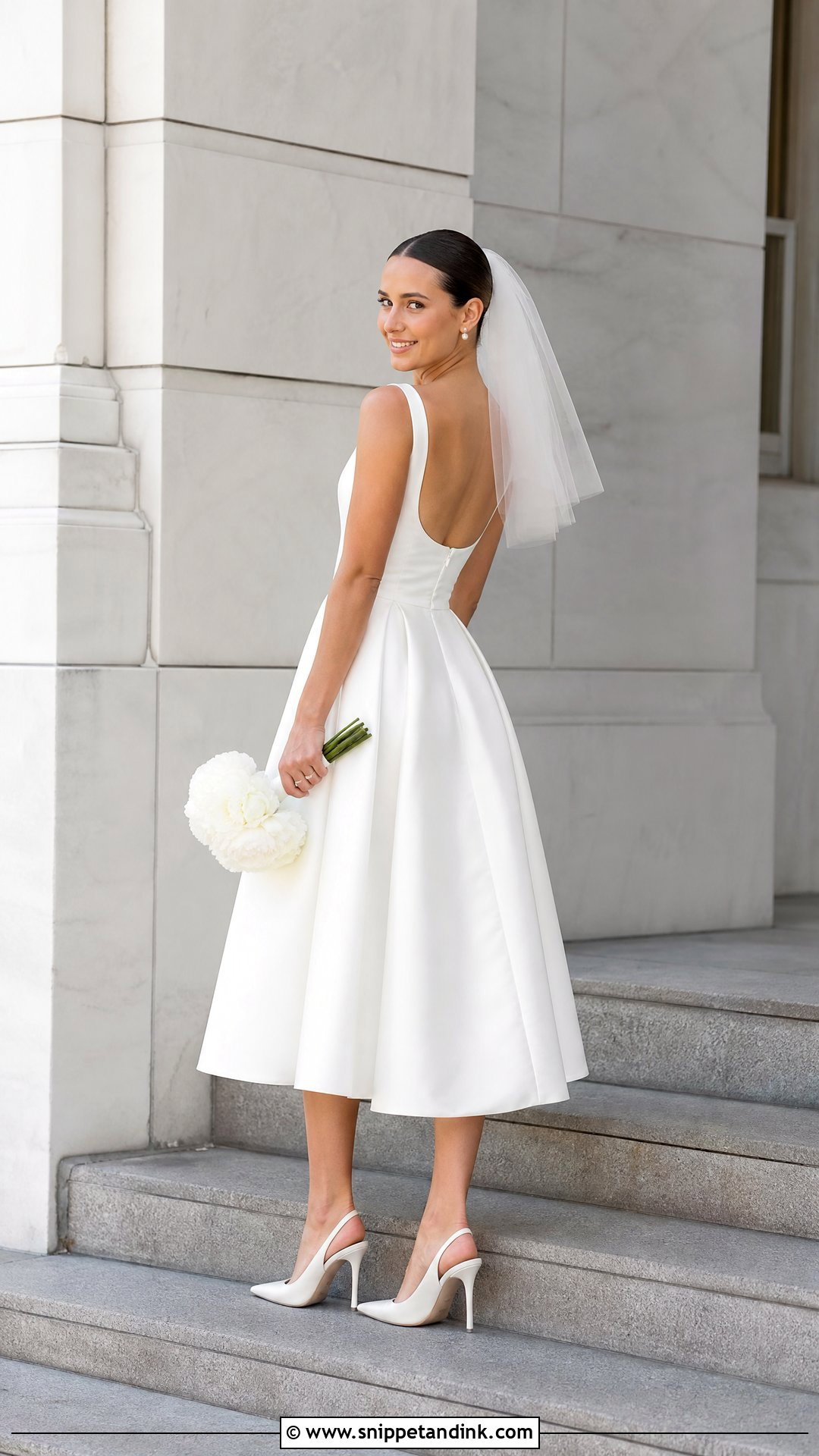 Tea Length Open Back Wedding Dress - Snippet and Ink - 20 Simple Open Back Wedding Dress Ideas