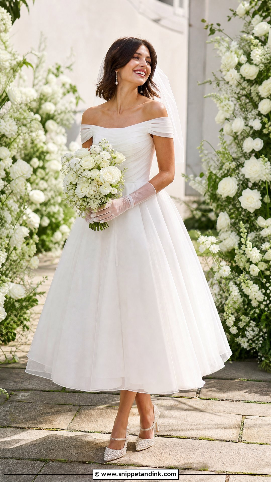 Tea Length Organza Wedding Dress - Snippet and Ink - 20 Angelic Wedding Dress Ideas