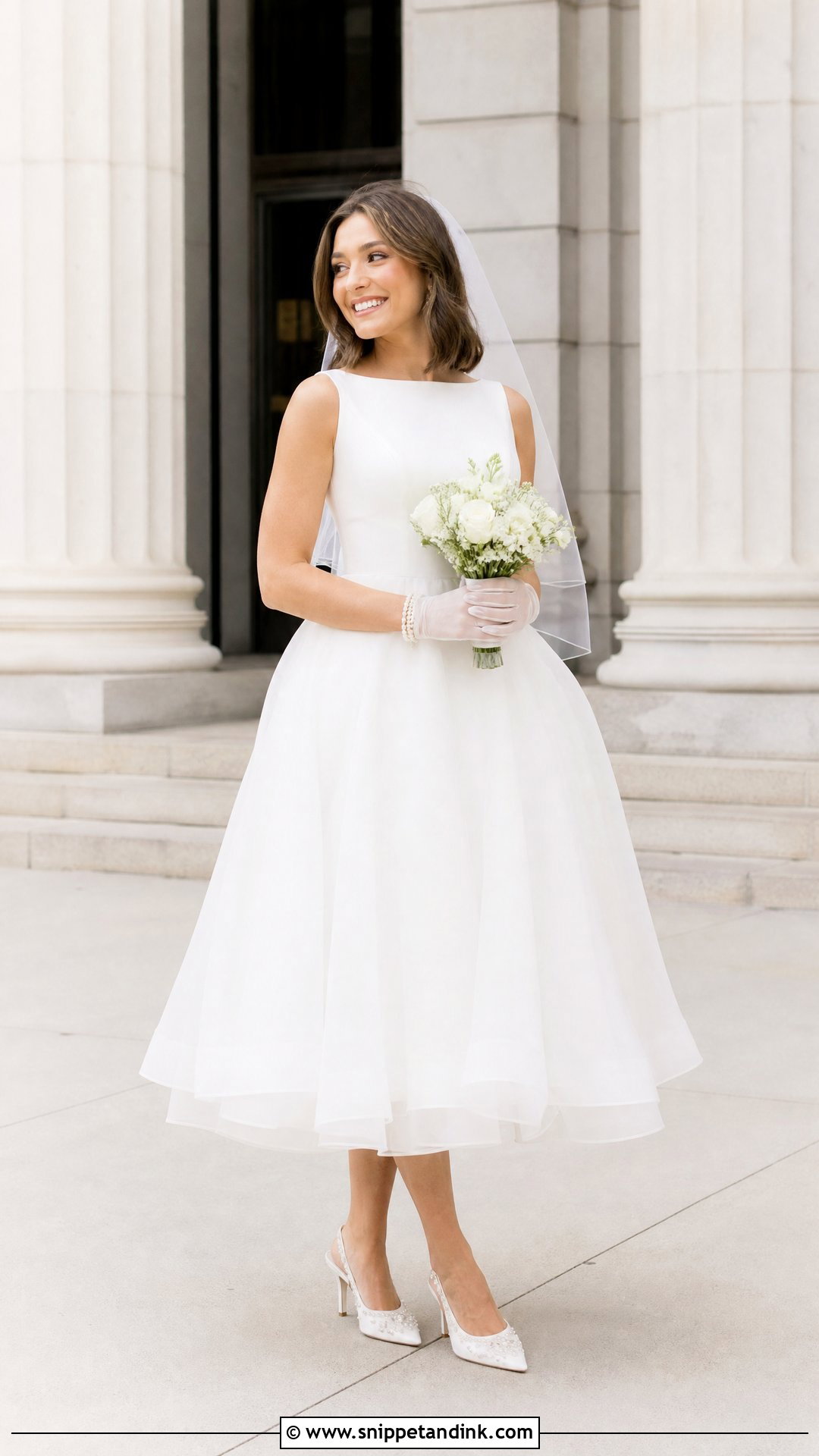 Tea Length Organza Wedding Dress - Snippet and Ink - 20 Organza Bridal Ideas