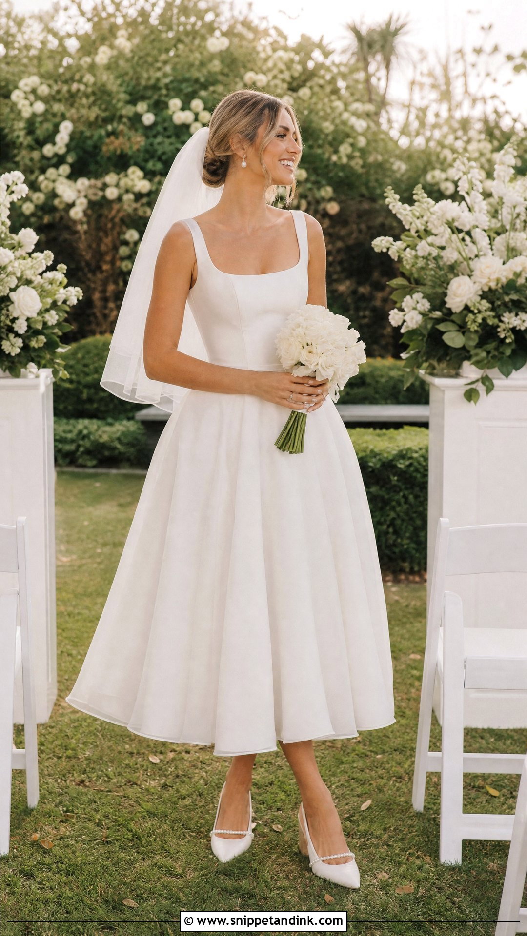 Tea Length Outdoor Wedding Dress - Snippet and Ink - 20 Outdoor Wedding Dresses
