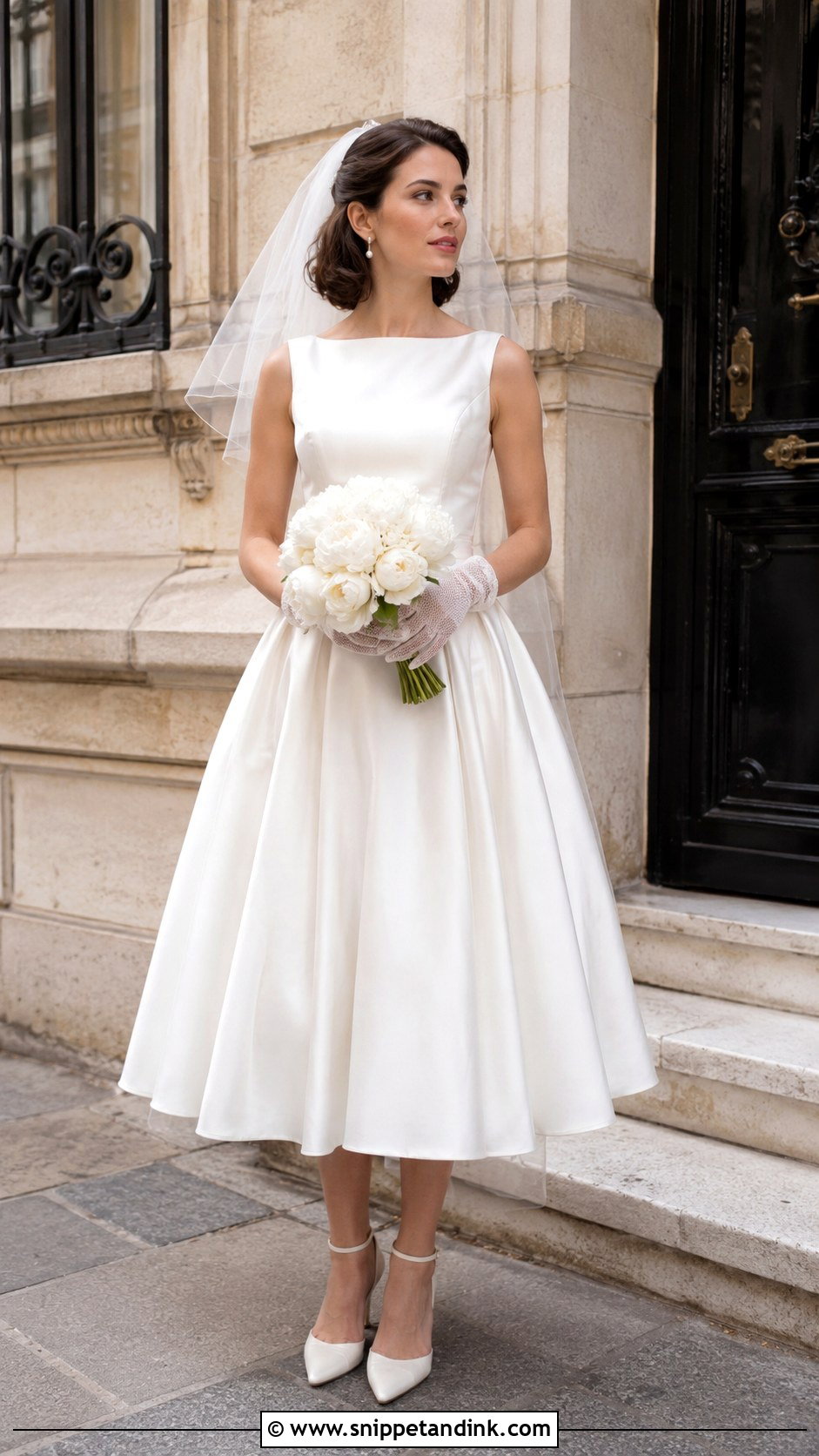 Tea Length Paris Wedding Dress - Snippet and Ink - 20 France Wedding Dress Ideas