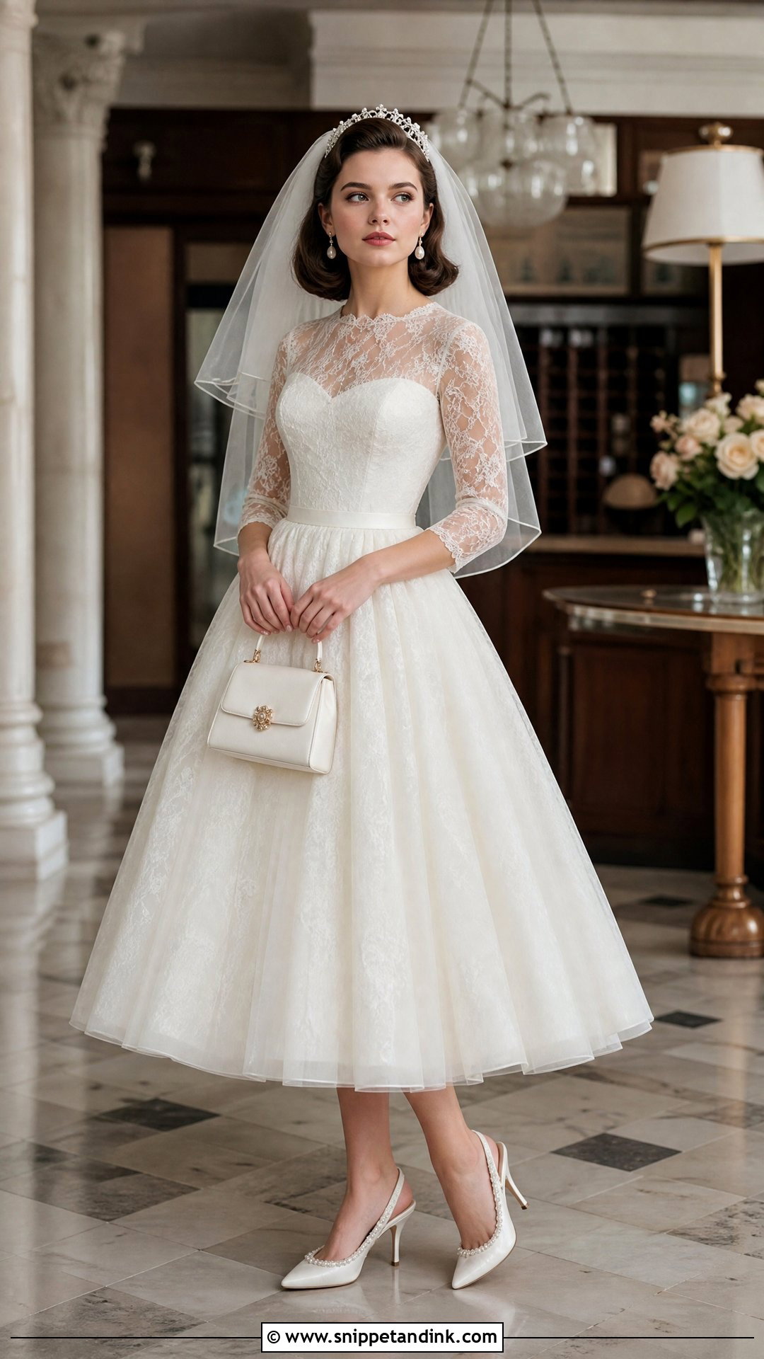 Tea Length Priscilla Wedding Dress - Snippet and Ink - 20 Priscilla Wedding Dress Ideas