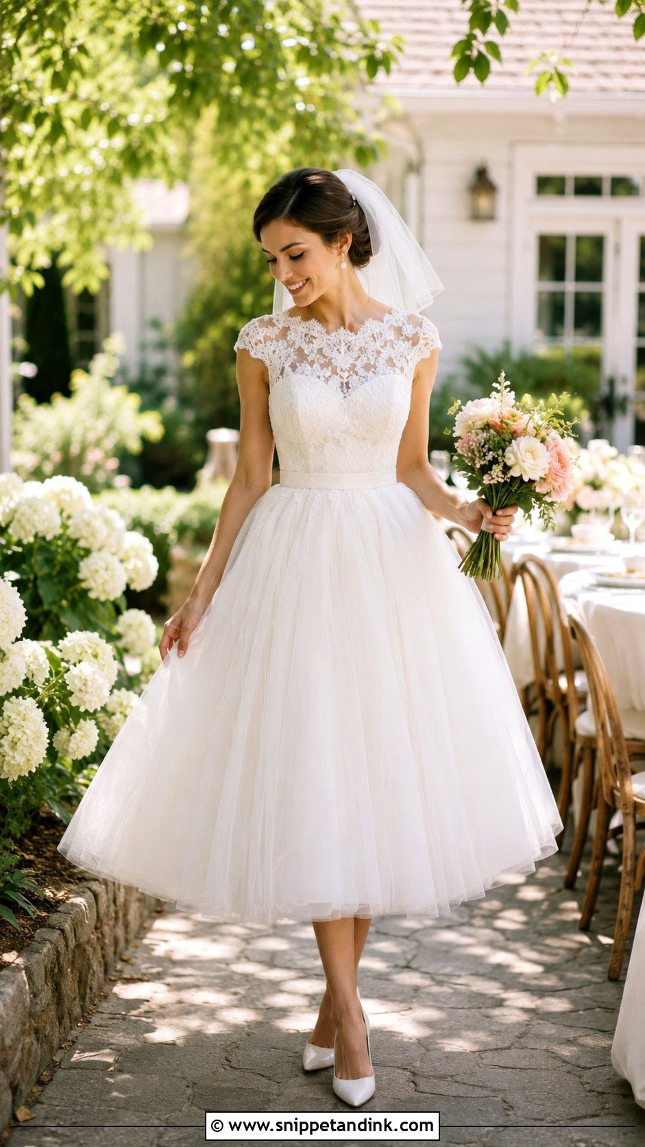 Tea Length Puffy Wedding Dress - Snippet and Ink - 25 Puffy Wedding Dresses
