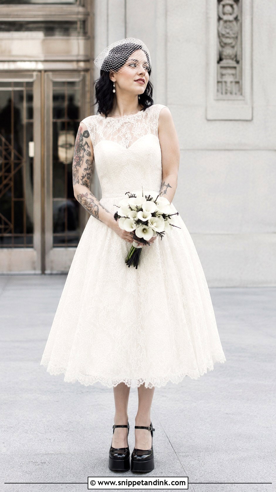 Tea Length Punk Wedding Dress - Snippet and Ink - 25 Punk Wedding Dress Ideas