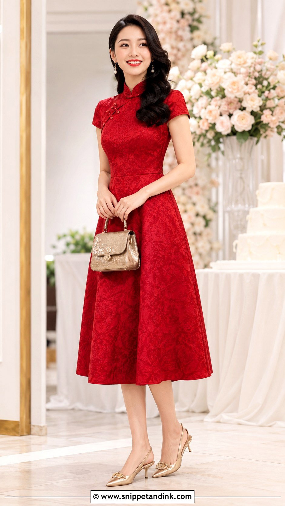 Tea Length Qipao Wedding Dress - Snippet and Ink - 20 Chinese Style Wedding Dress Ideas