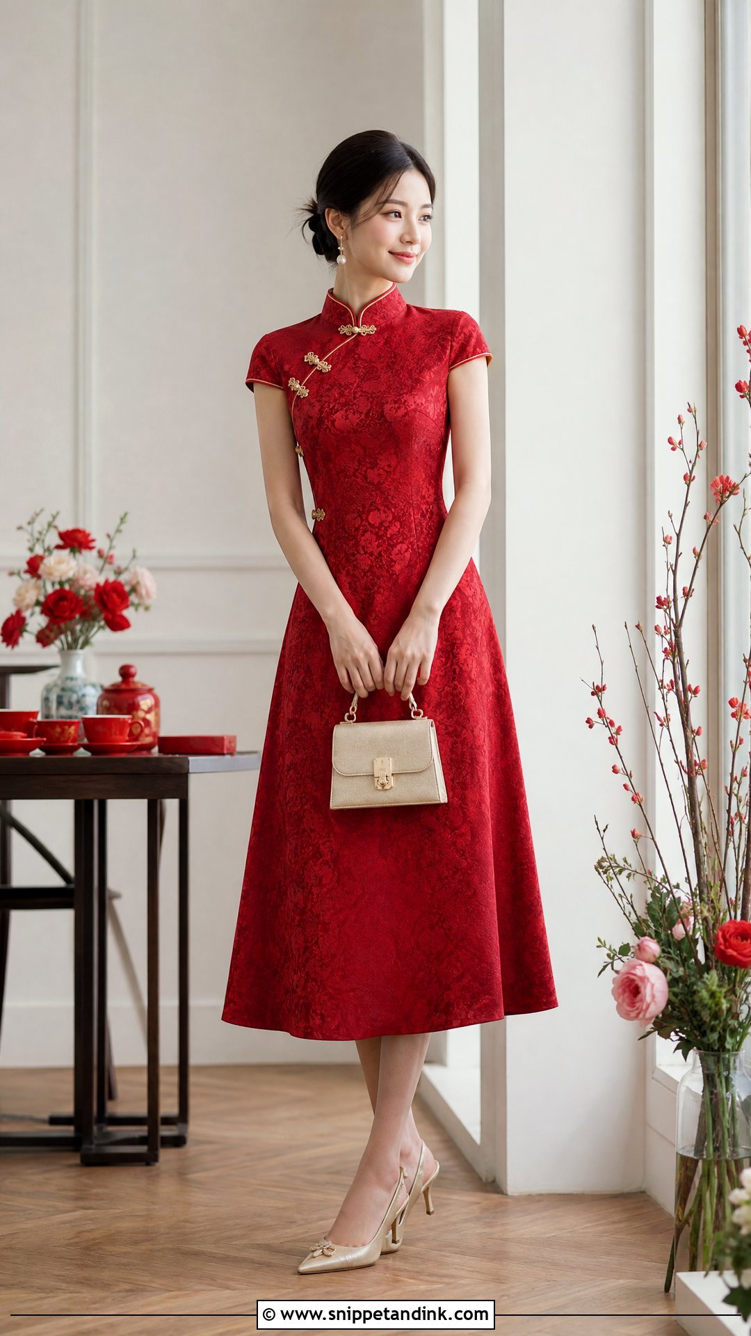 Tea Length Qipao Wedding Dress - Snippet and Ink - 20 Qipao Wedding Dress Ideas