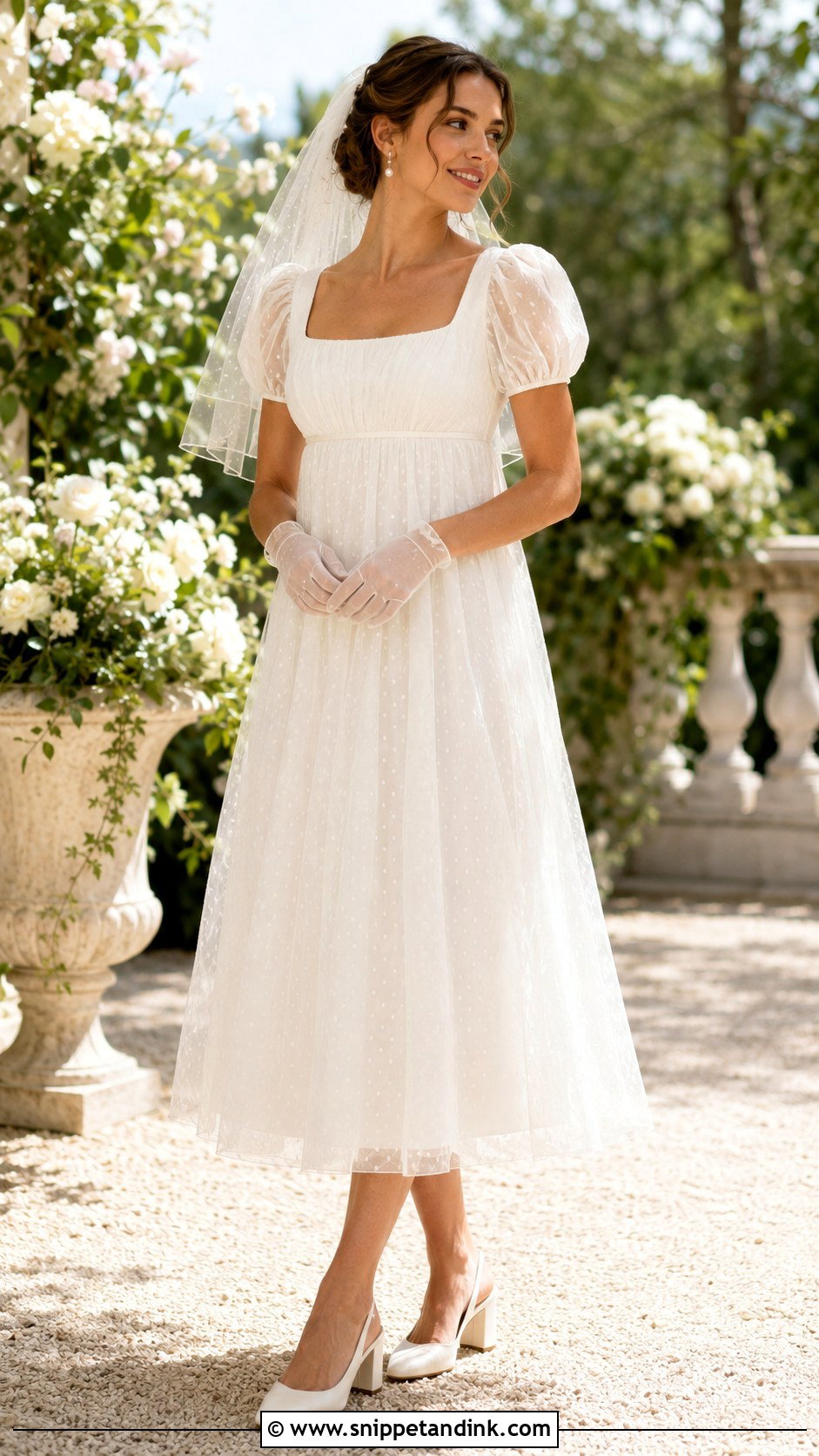 Tea Length Regency Era Wedding Dress - Snippet and Ink - 20 Regency Era Wedding Dress Ideas