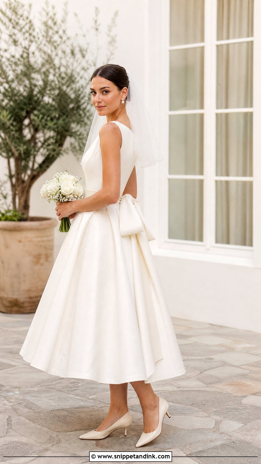 Tea Length Ribbon Wedding Dress - Snippet and Ink - 20 Ribbon Wedding Dress Ideas