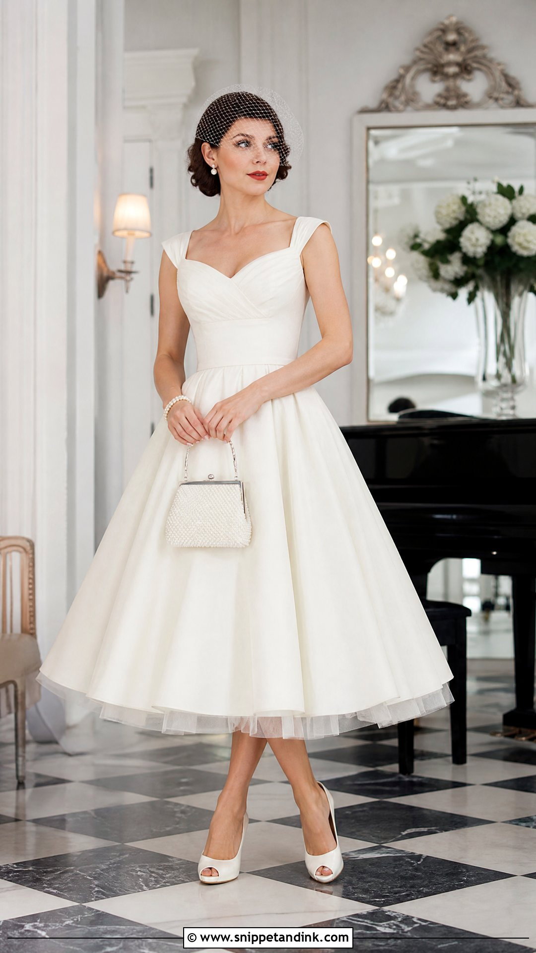 Tea Length Rockabilly Wedding Dress - Snippet and Ink - 20 Rockabilly Wedding Dresses