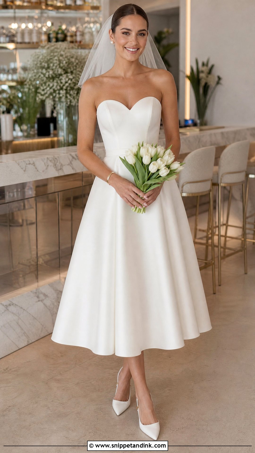Tea Length Satin A Line Wedding Dress - Snippet and Ink - 20 Satin Aline Wedding Dress Ideas