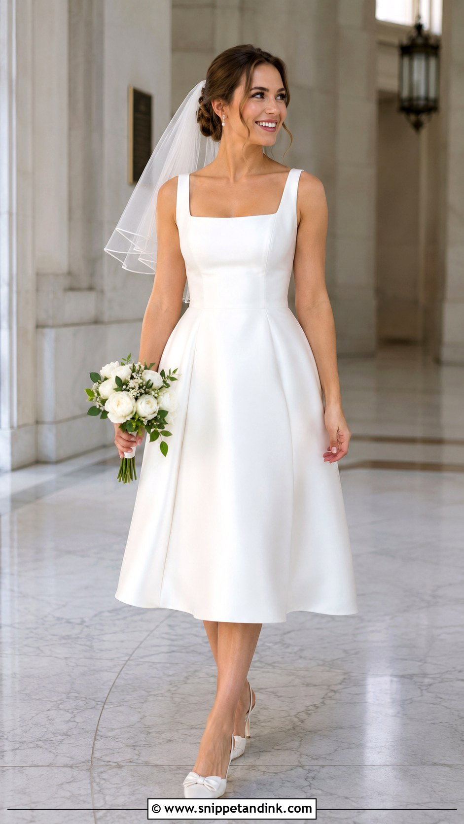 Tea Length Satin A Line Wedding Dress - Snippet and Ink - 25 Satin a Line Wedding Dress Ideas