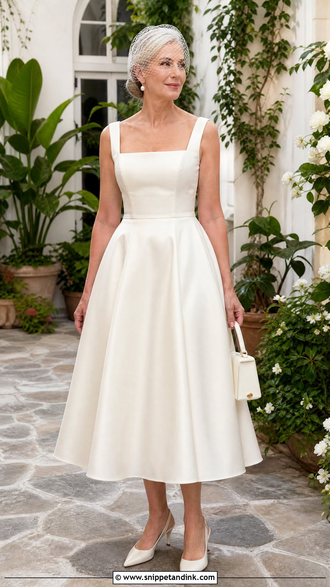 Tea Length Satin Wedding Dress - Snippet and Ink - 20 Wedding Dresses for 50 Year Olds Brides