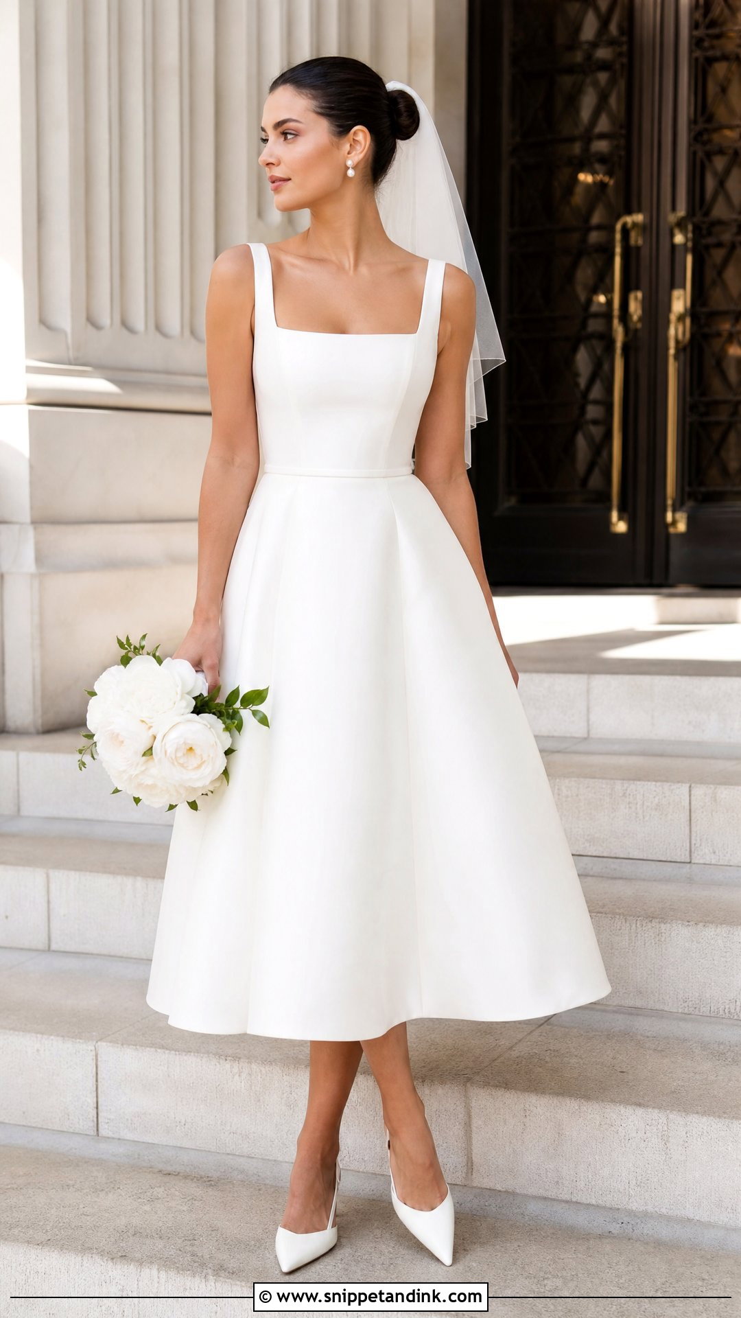 Tea Length Satin Wedding Dress - Snippet and Ink - 20 No Lace Wedding Dress Ideas