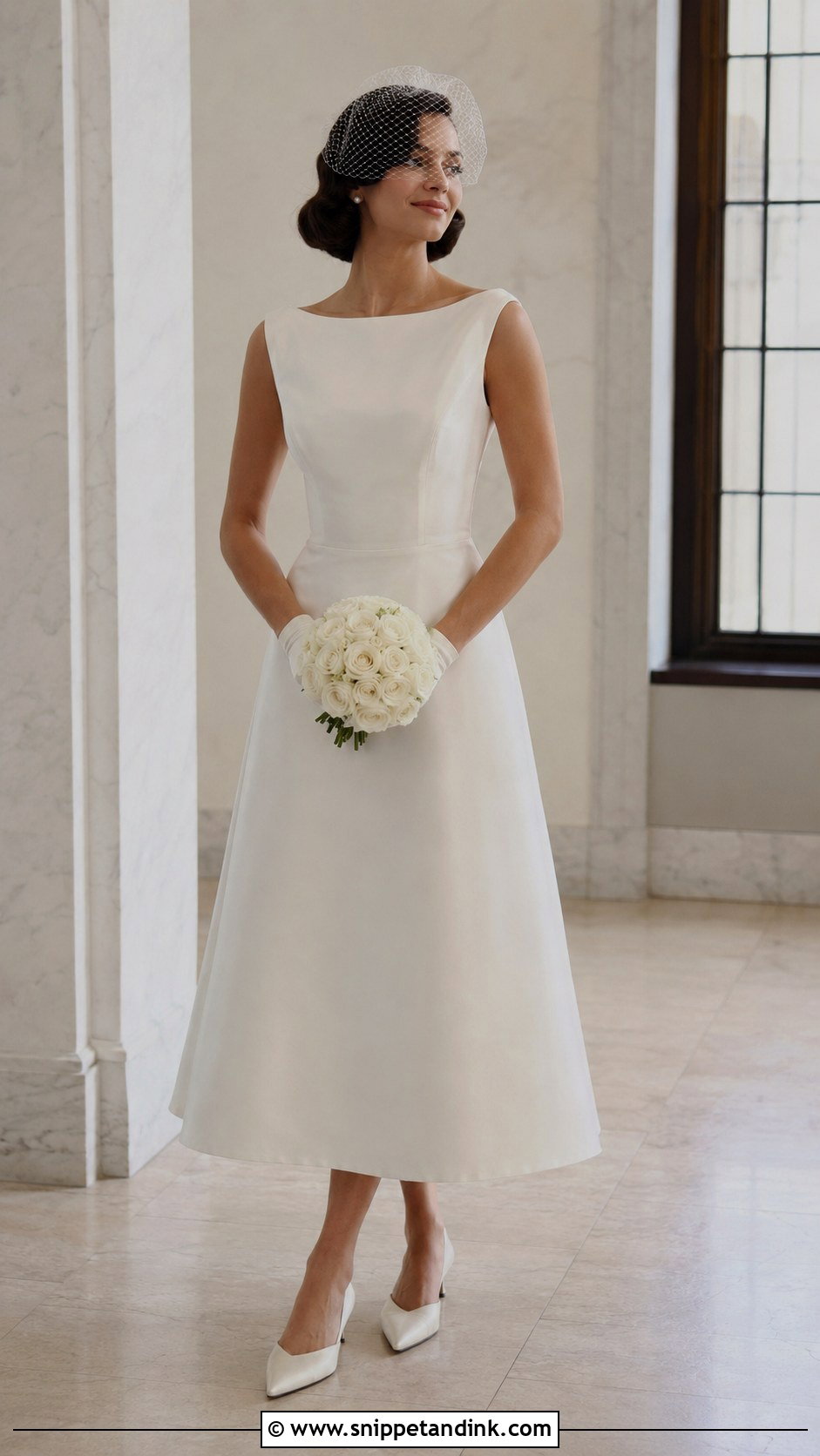 Tea Length Satin Wedding Dress - Snippet and Ink - 20 90s Wedding Dresses
