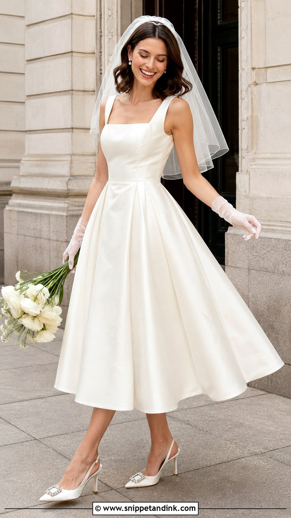 Tea Length Satin Wedding Dress - Snippet and Ink - 20 Classy Satin Wedding Dress Ideas