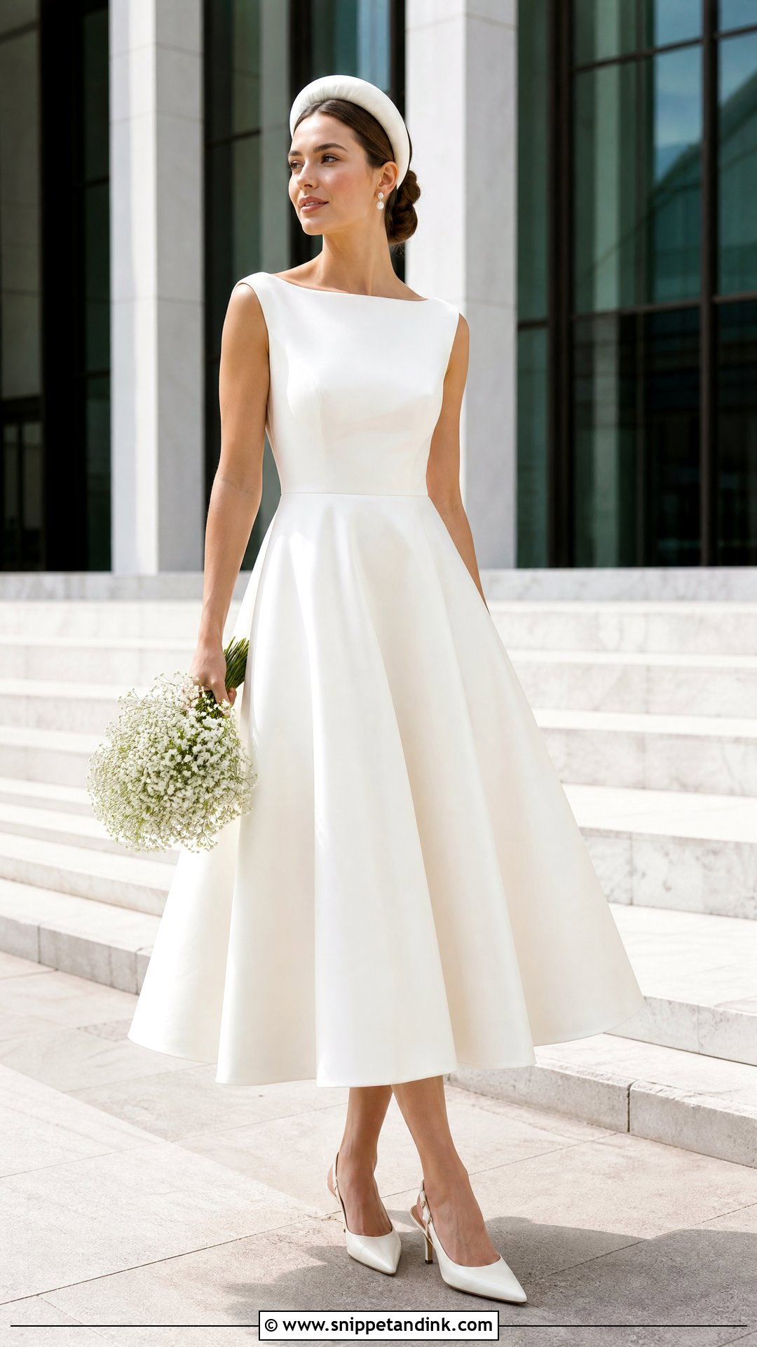 Tea Length Satin Wedding Dress - Snippet and Ink - 20 Scandinavian Wedding Dress Ideas
