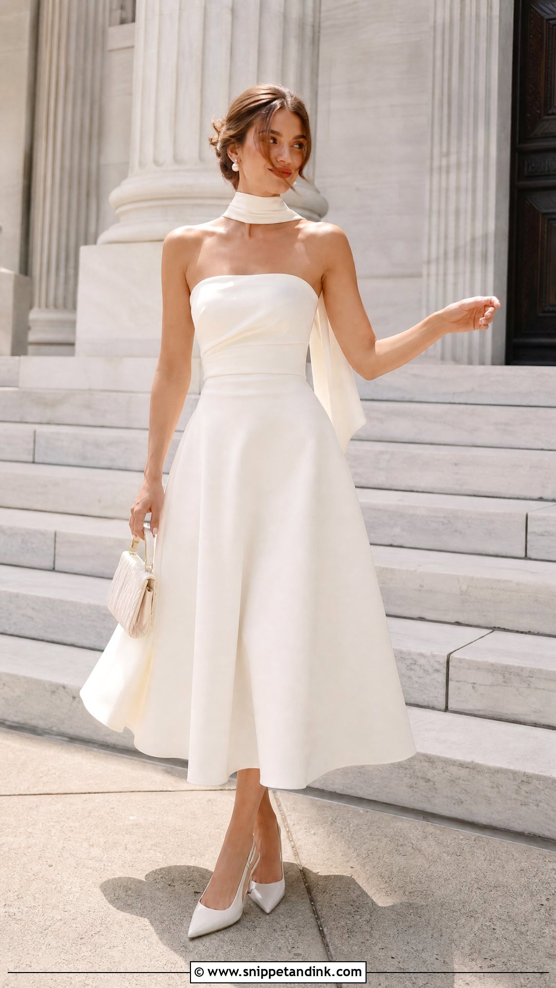 Tea Length Scarf Wedding Dress - Snippet and Ink - 20 Scarf Wedding Dresses
