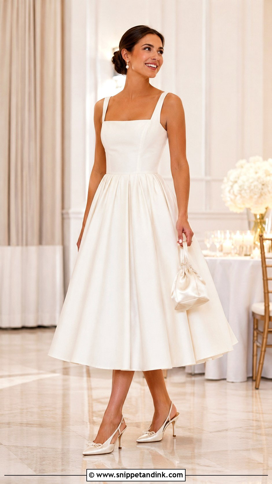 Tea Length Second Look Wedding Dress - Snippet and Ink - 25 Second Look Wedding Dress Ideas