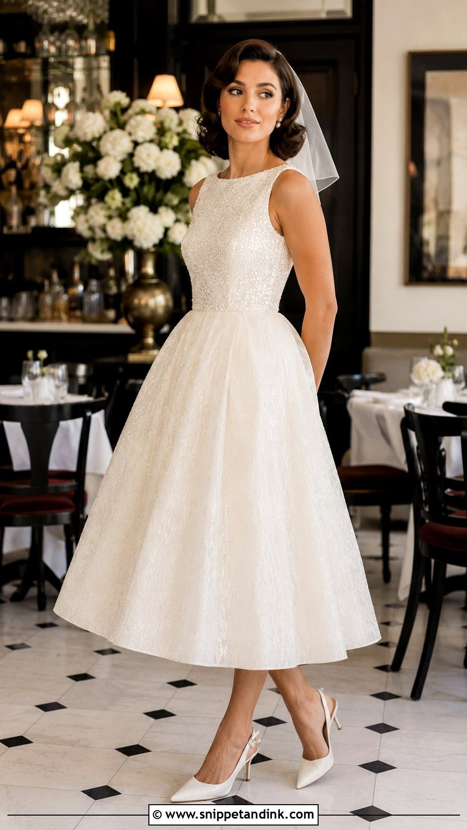 Tea Length Sequin Wedding Dress - Snippet and Ink - 20 Bling Wedding Dresses