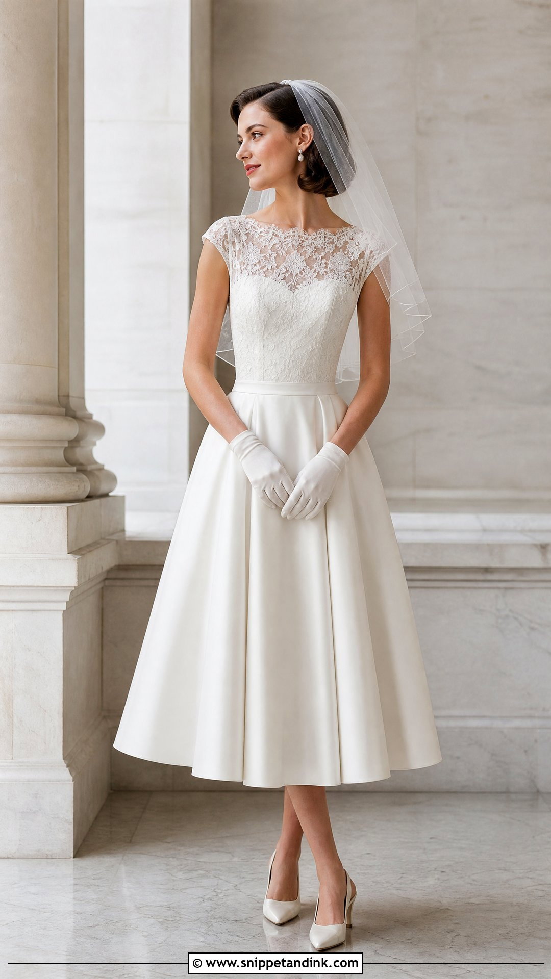 Tea Length Silk And Lace Wedding Dress - Snippet and Ink - 25 Silk and Lace Wedding Dress Ideas