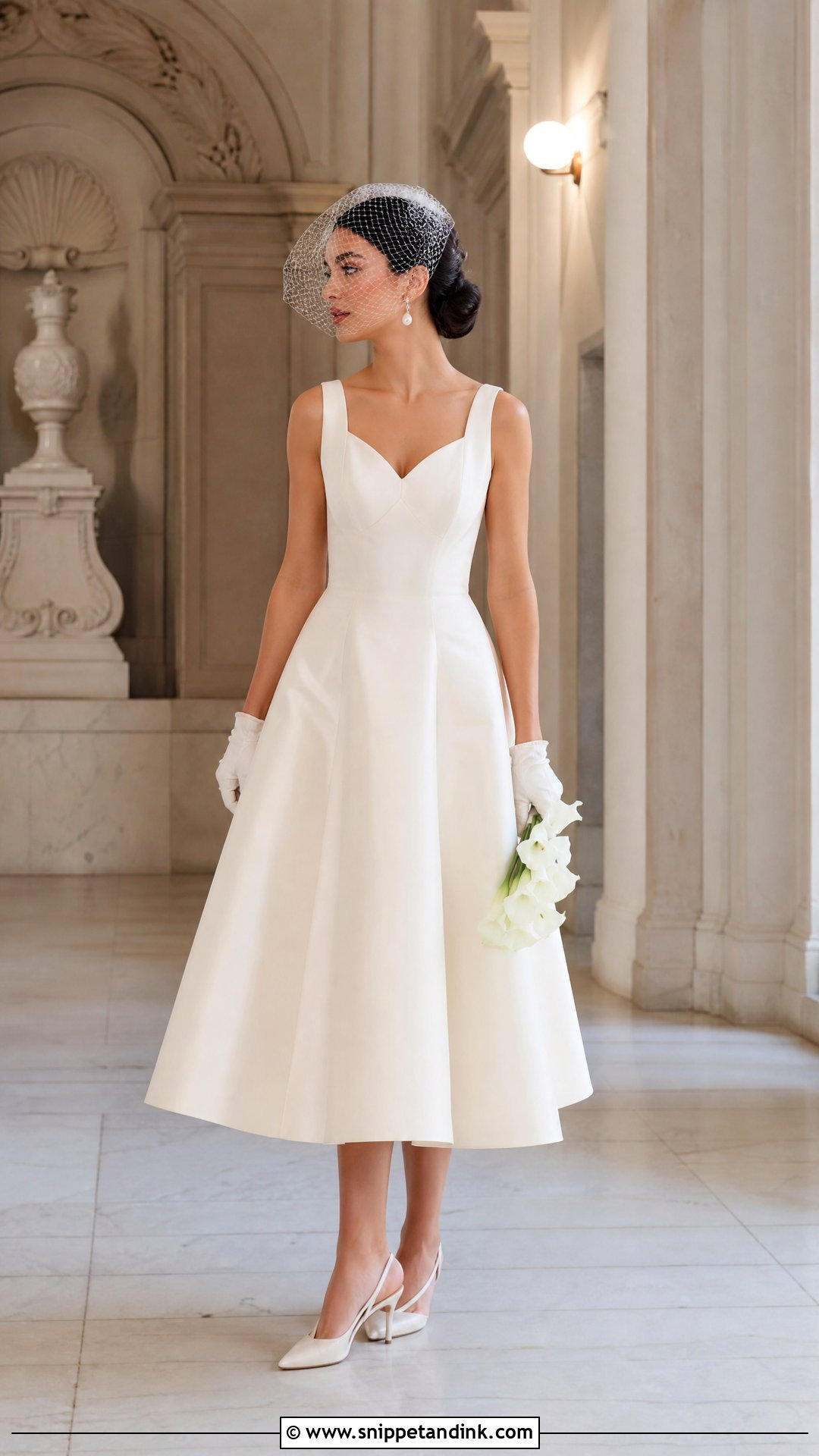 Tea Length Silk Bridal Dress - Snippet and Ink - 20 Silk Bride Dress Ideas