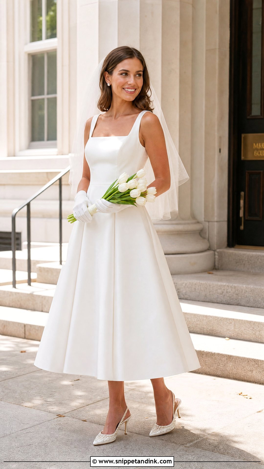 Tea Length Silk Bridal Gown - Snippet and Ink - 20 Silk Bridal Gown Ideas
