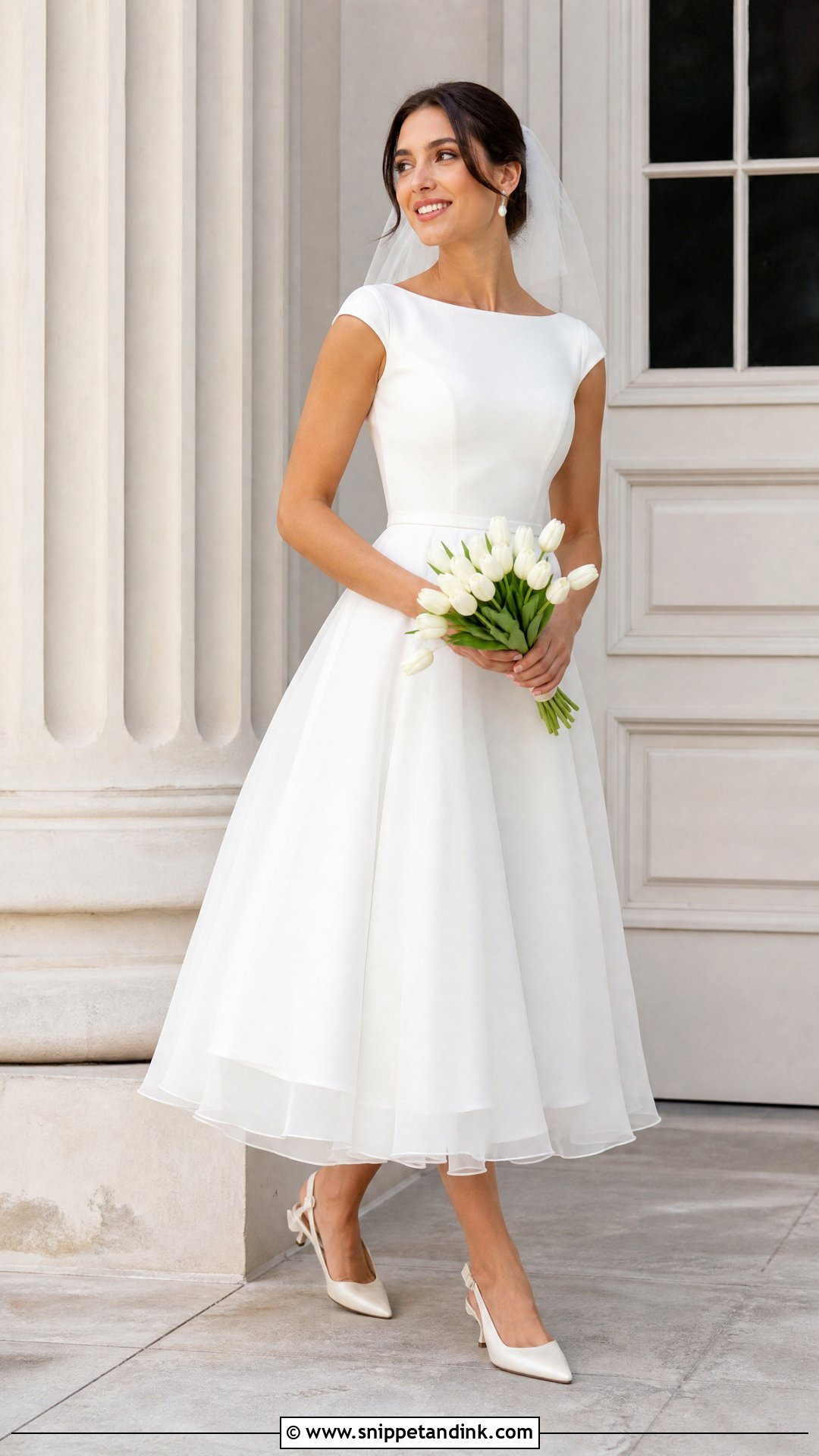 Tea Length Silk Chiffon Wedding Dress - Snippet and Ink - 20 Silk Chiffon Wedding Dress Ideas
