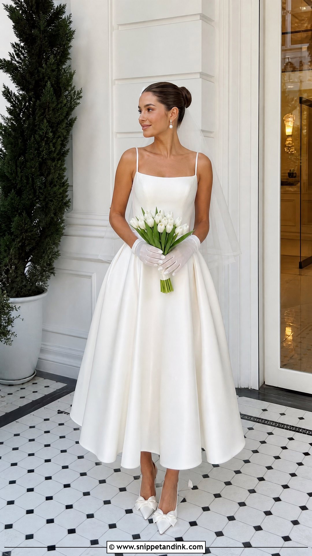 Tea Length Spaghetti Strap Wedding Dress - Snippet and Ink - 20 Simple Spaghetti Strap Wedding Dress Ideas